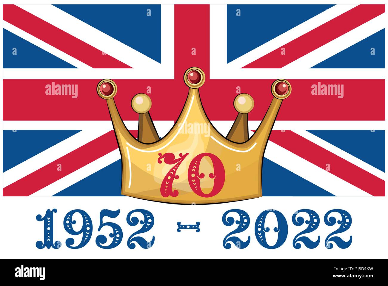 Queen Elizabeth's Platinum Jubilee Crown Celebration Poster with the ...