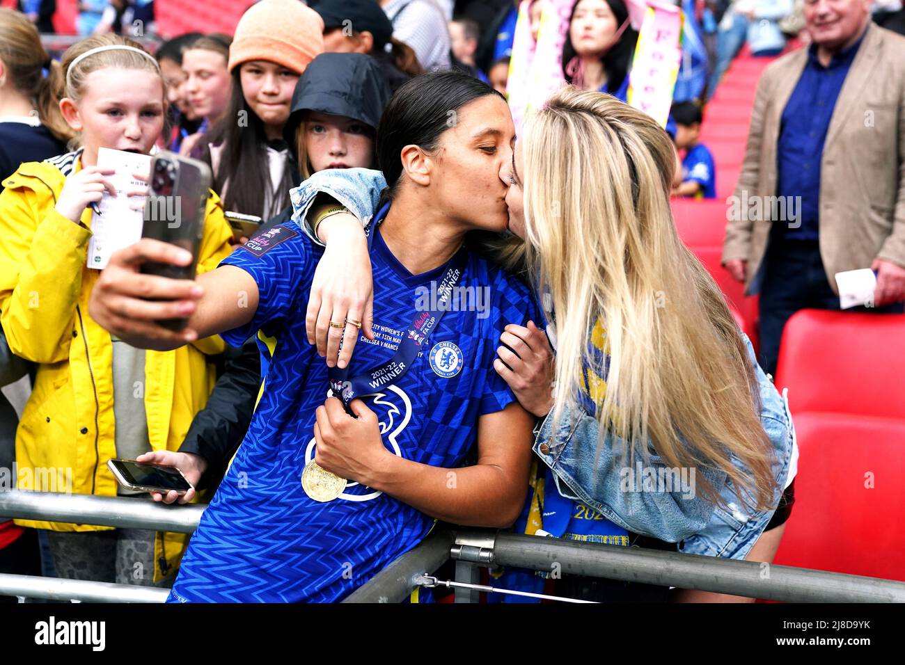 Chelsea's Sam Kerr (left) poses with girlfriend Gotham FC's Kristie