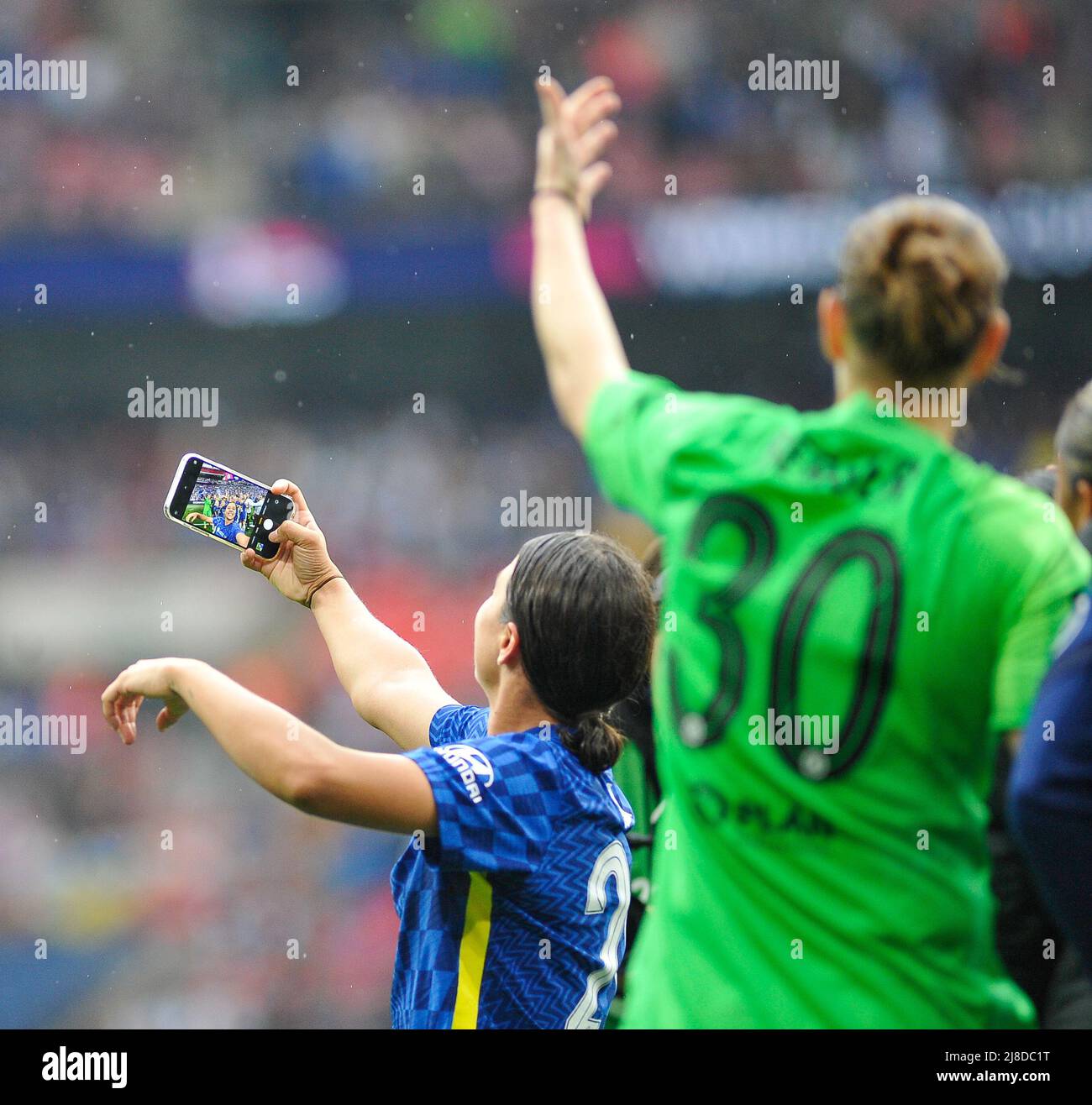 Chelsea celebrate FA CUp final 2022 win at full time&#xA;&#xA;&#xA;During the Womens FA CUP Final game between Man  CIty &amp; Chelsea at Wembley Stadium in Birmingham, England  Karl W Newton/Sports Press Photos (SPP) Stock Photo