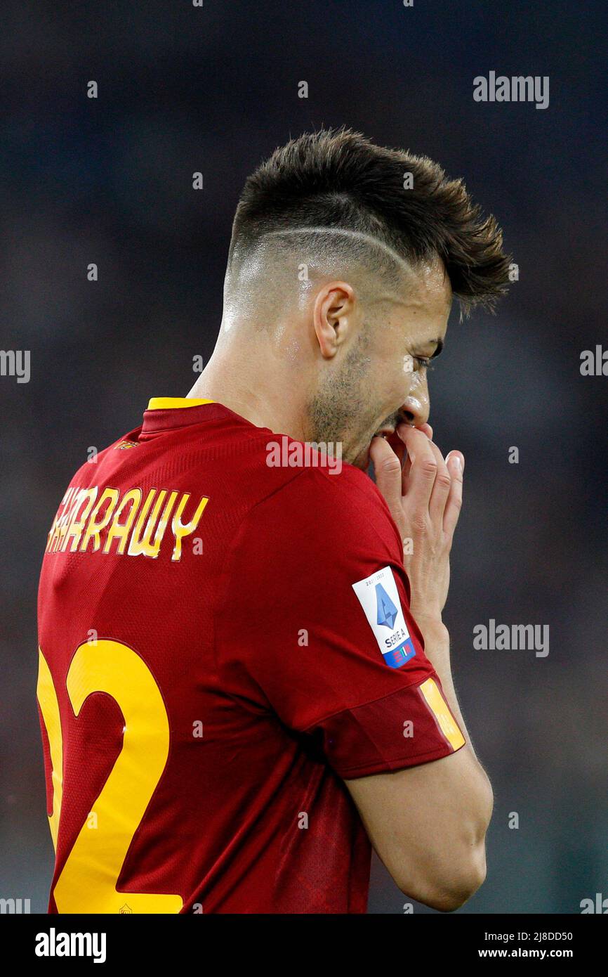 Rome, Italy, 14 May, 2022. Stephan El Shaarawy, of AS Roma, reacts after  missing a scoring chance during the Italian Serie A football match between  Roma and Venezia at the Olympic stadium., image size:866x1390