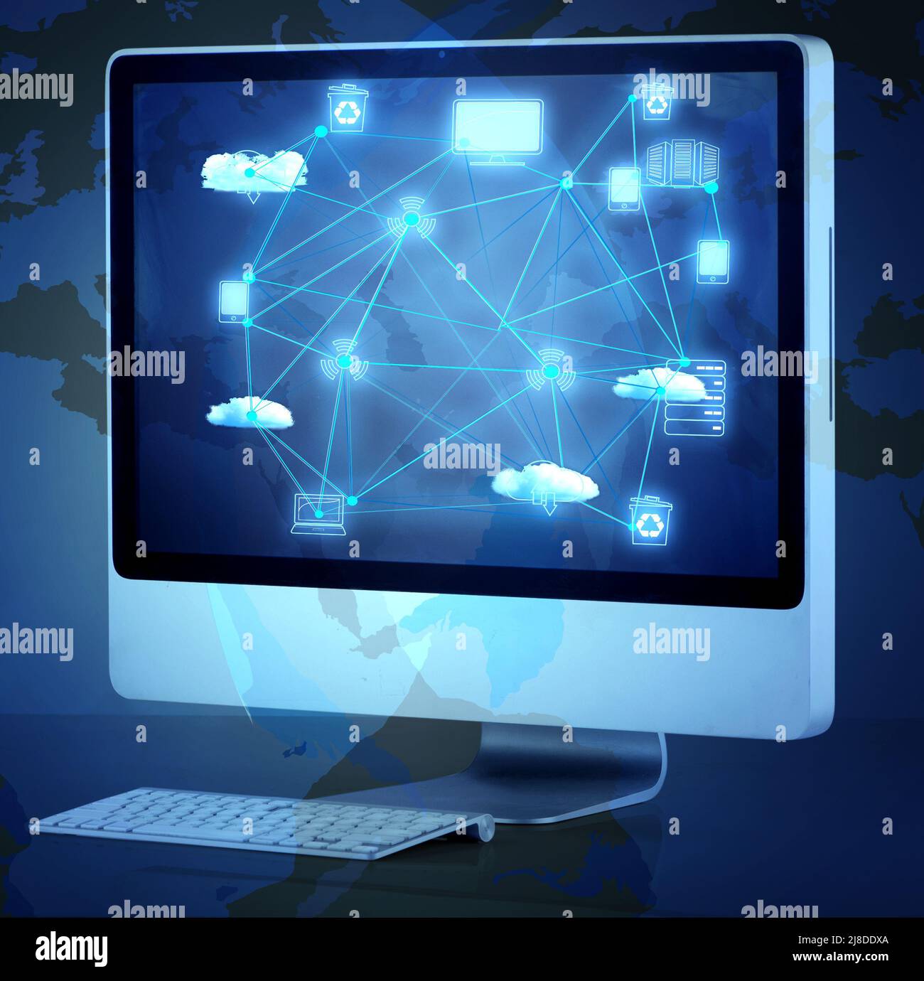 The computer screen in cloud computing concept Stock Photo - Alamy