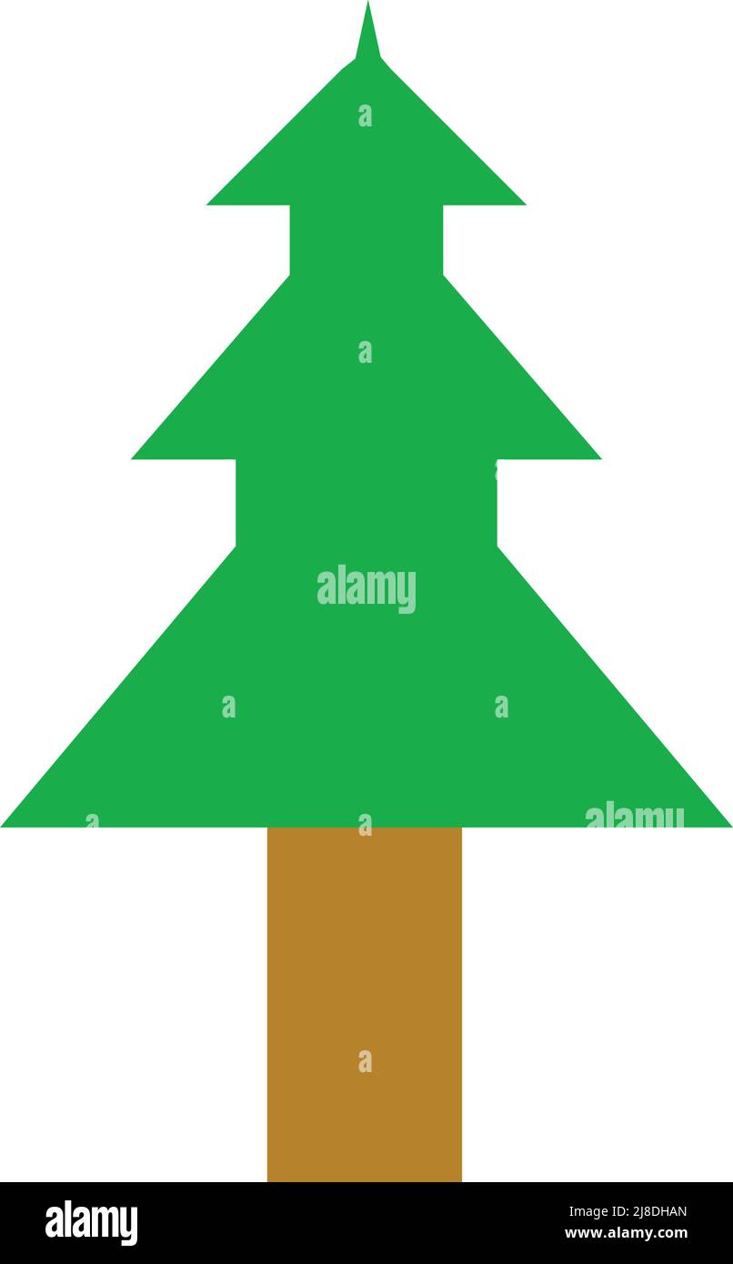 Christmas tree icon on white background Stock Vector