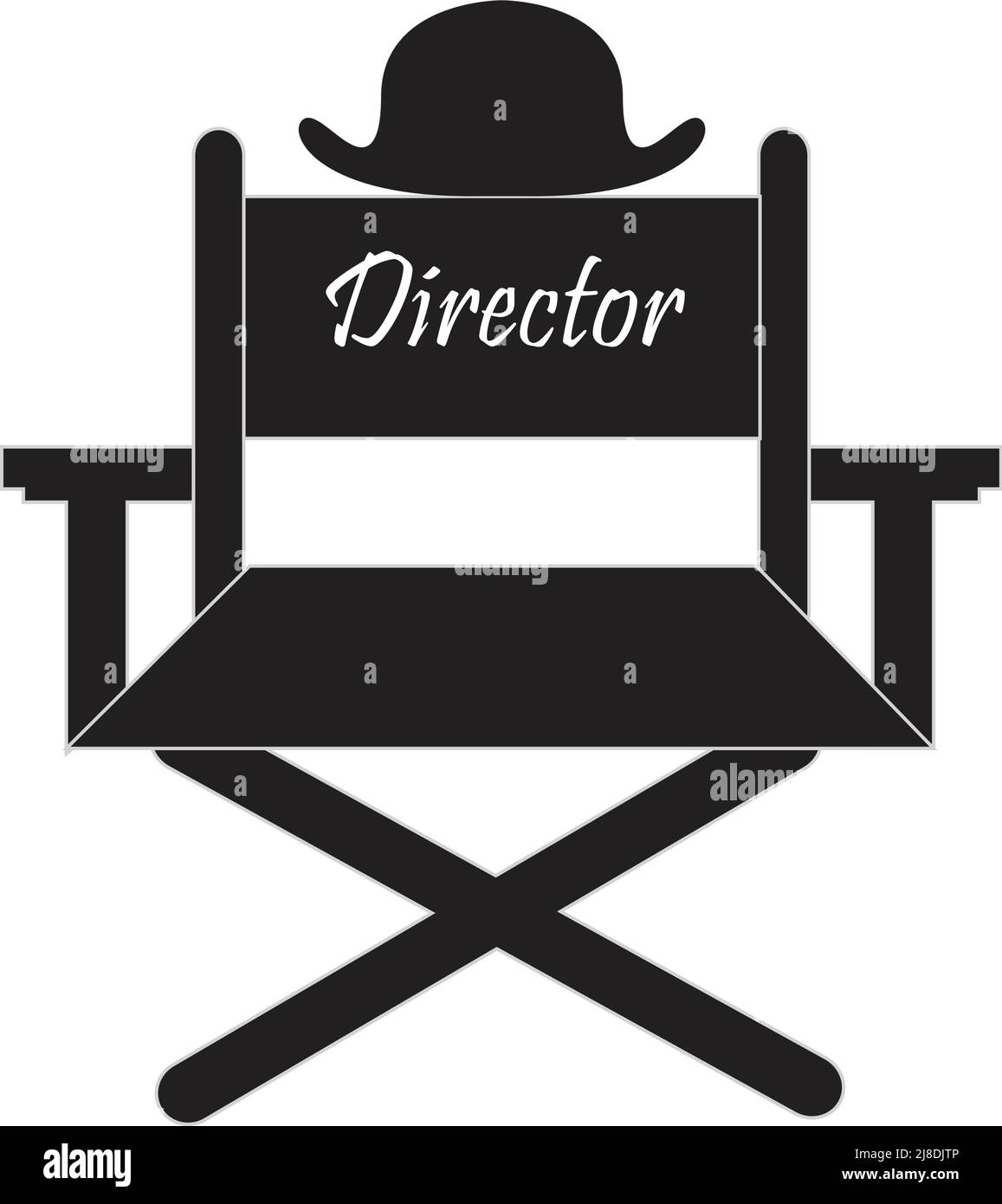 director chair and cap icon on white background Stock Vector Image