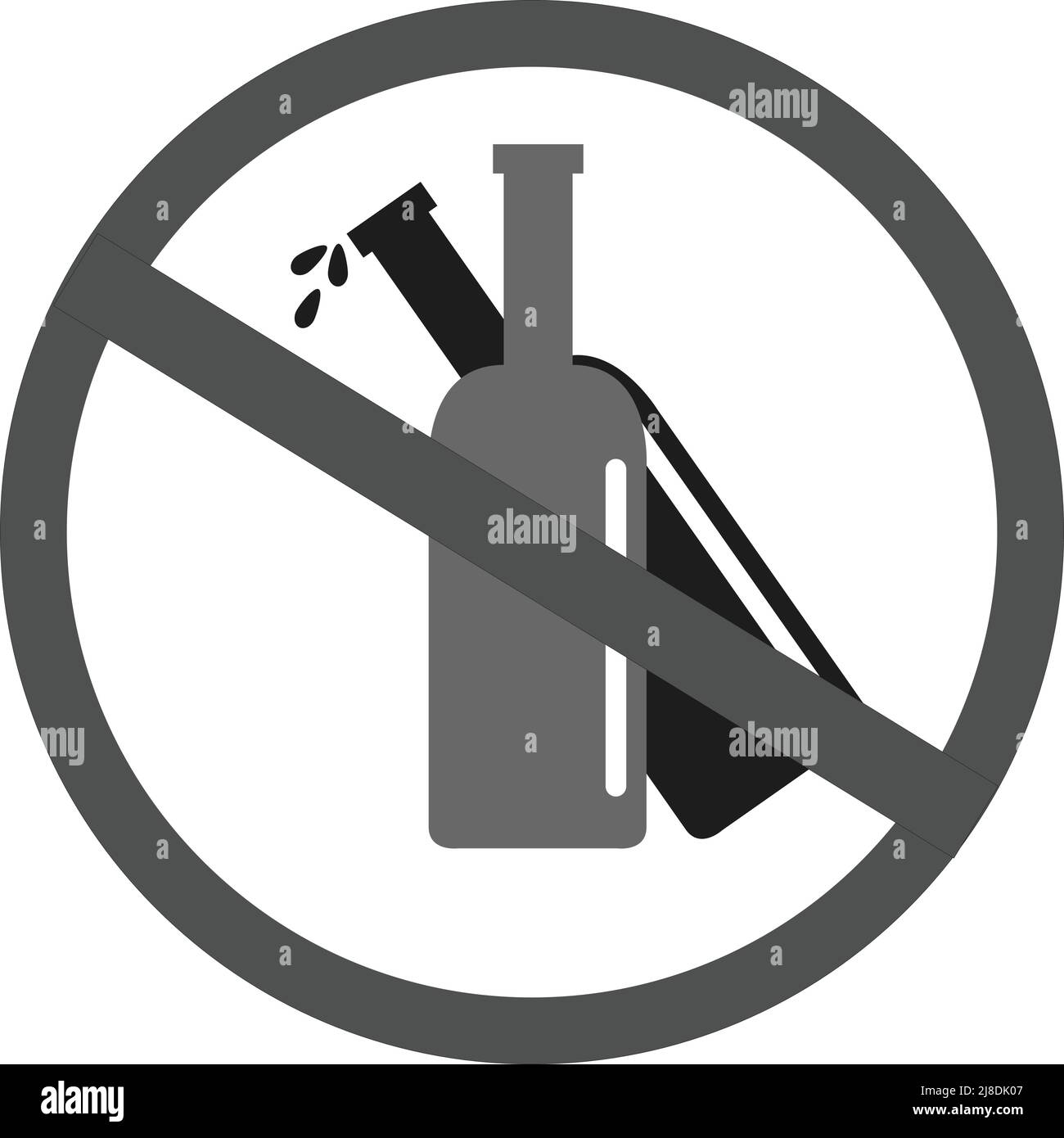 stop alcohol icon, no alcohol line icons. vector. with white background Stock Vector