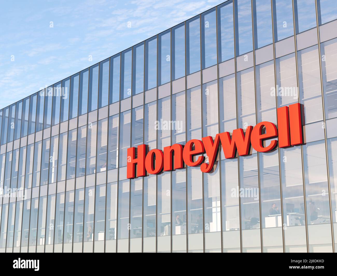 Charlotte, NC, USA. May 2, 2022. Editorial Use Only, 3D CGI. Honeywell Signage Logo on Top of