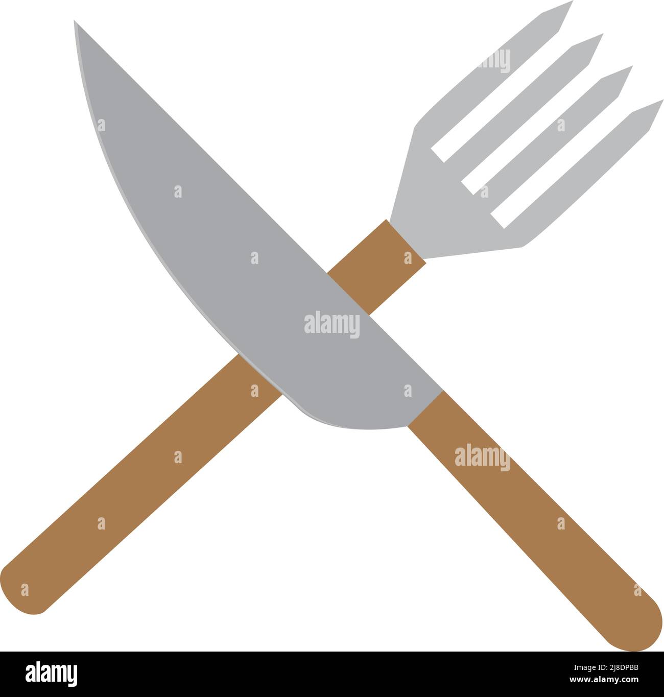 cooking icon, knife and fork. on white background Stock Vector