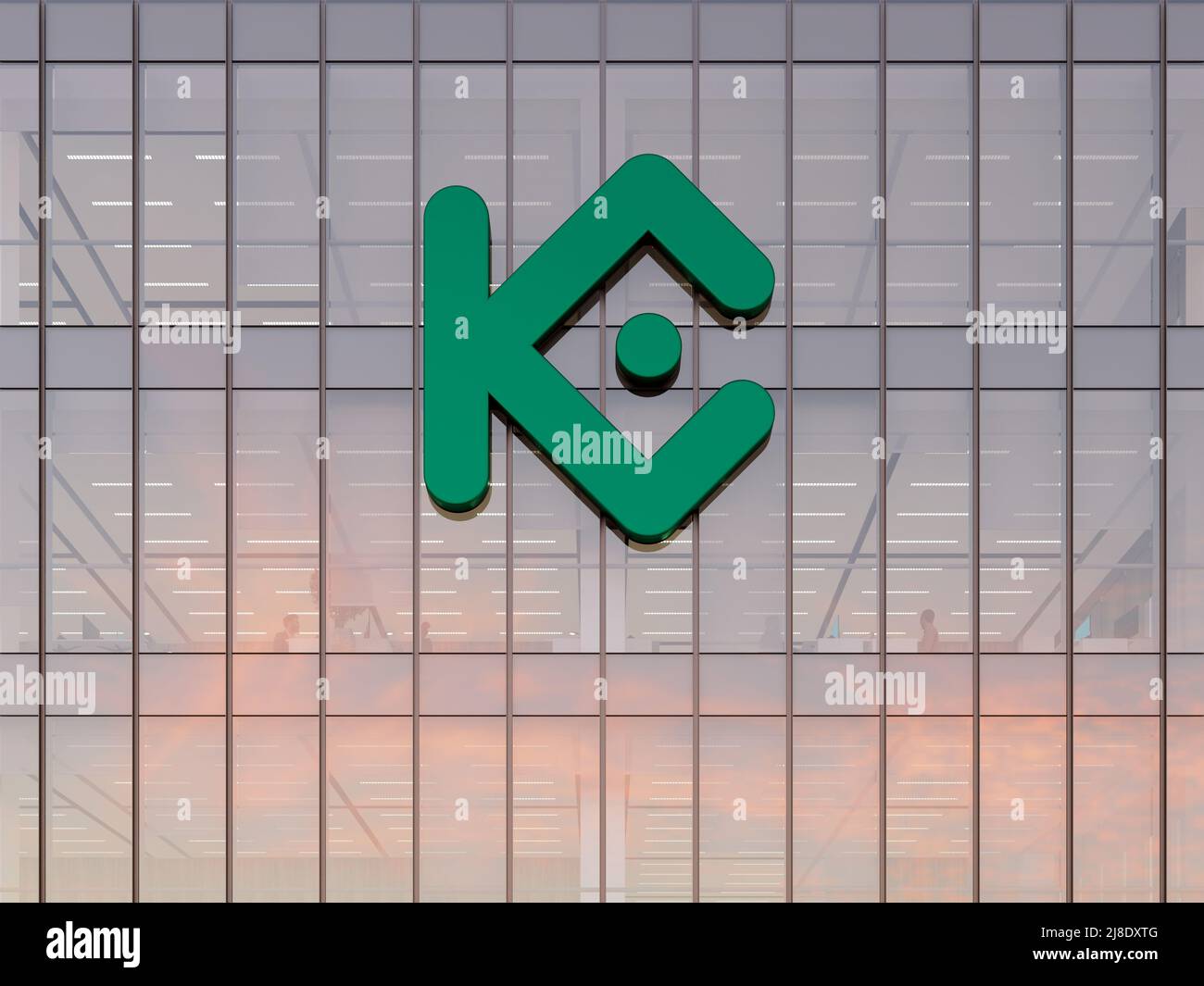 Mahé, Seychelles. May 2, 2022. Editorial Use Only, 3D CGI. KuCoin Signage  Logo on Top of Glass Building. Workplace Crypto Exchange Office  Headquarters Stock Photo - Alamy