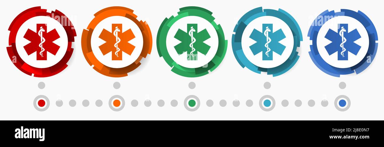 Hospital, emergency concept vector icon set, modern design abstract web ...