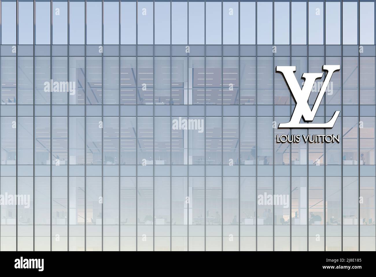 Outdoor Signage Board With Louis Vuitton Logo. Modern Office Building.  Editorial 3D Rendering Stock Photo, Picture and Royalty Free Image. Image  81254284.