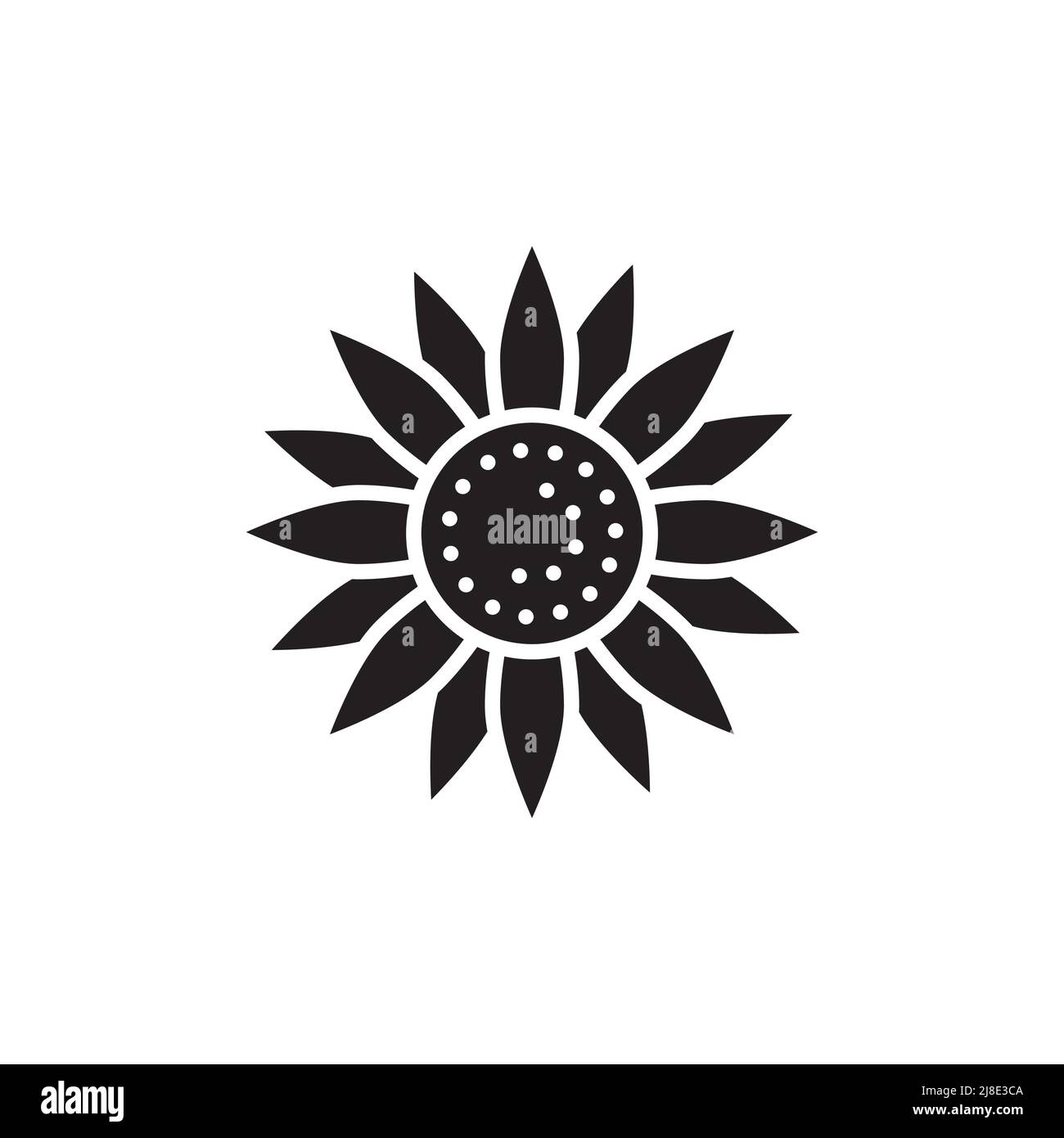 Sunflower line color icon. Isolated vector element. Outline pictogram ...