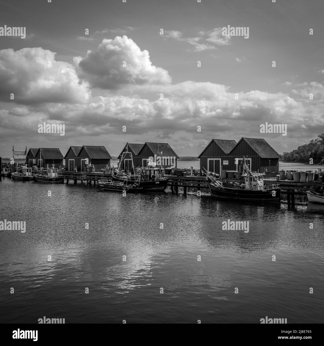 the harbour of the Weißen Wiek of Boltenhagen at the Baltic Sea in