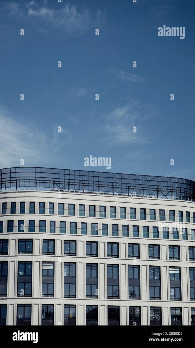 office building with windows over sky background. skyscraper. new