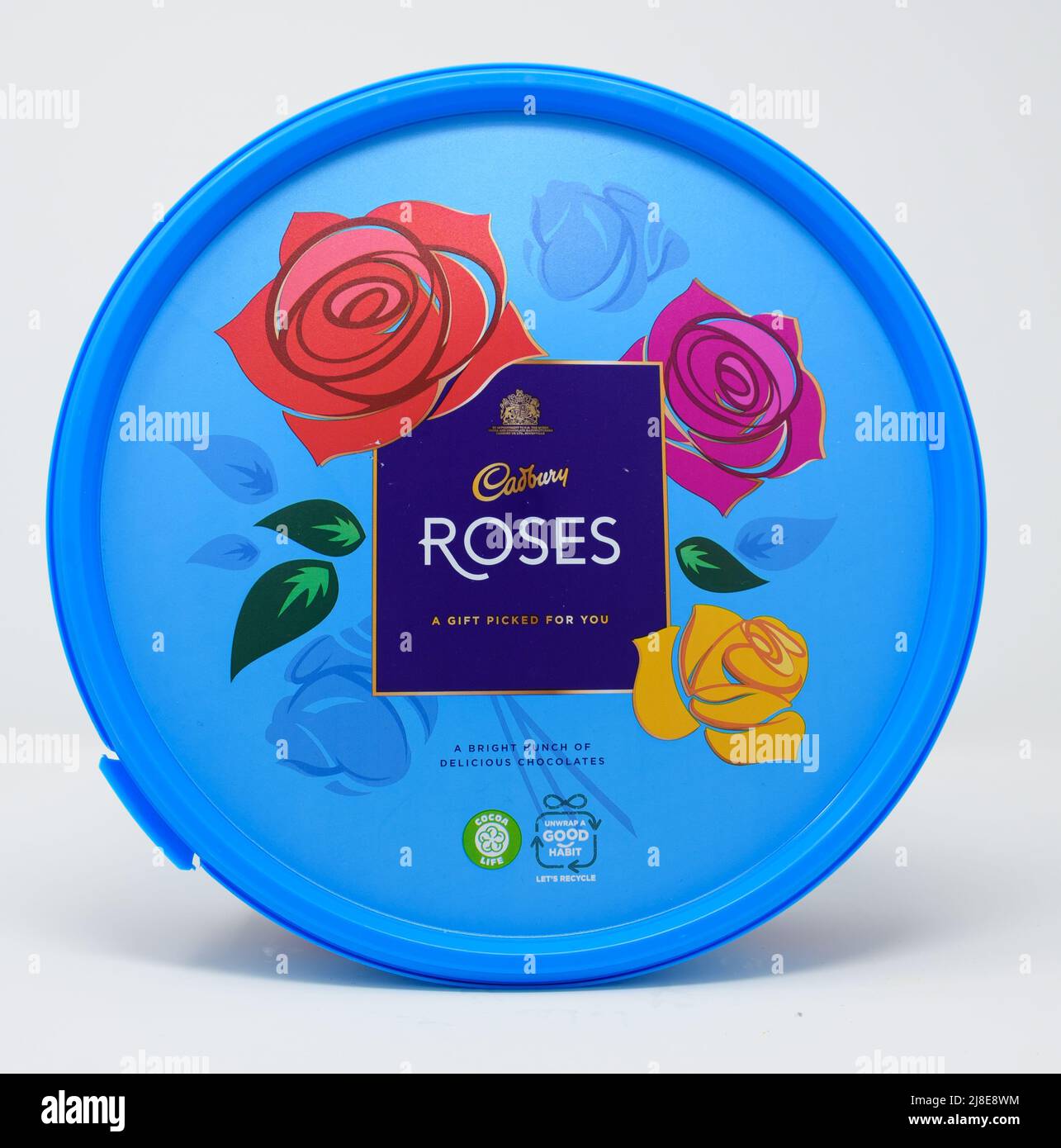 Reading, United Kingdom - January 16 2022: A tub of Cadbury's roses ...