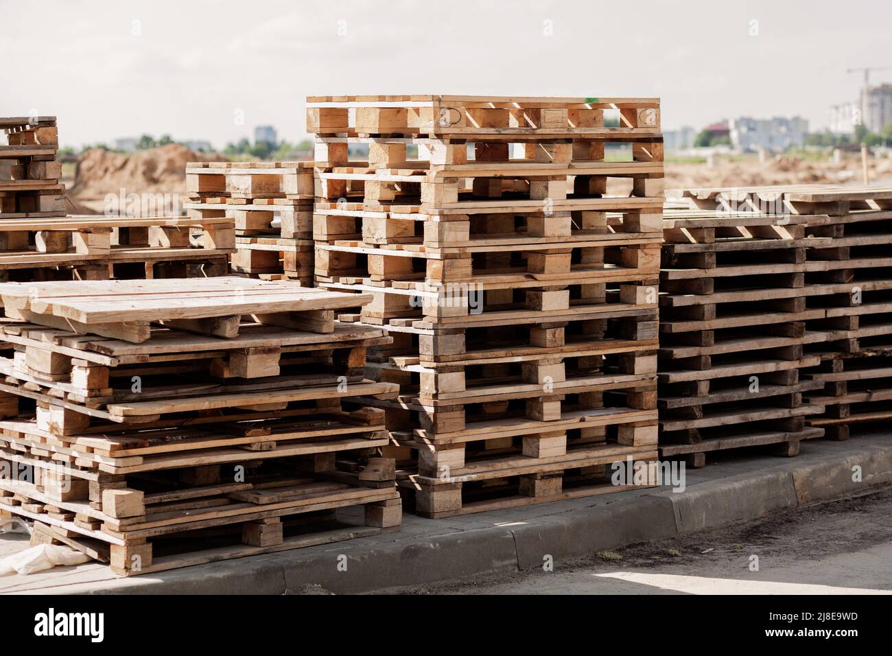 Many pallets are located in warehouse. Industrial theme Stock Photo Alamy