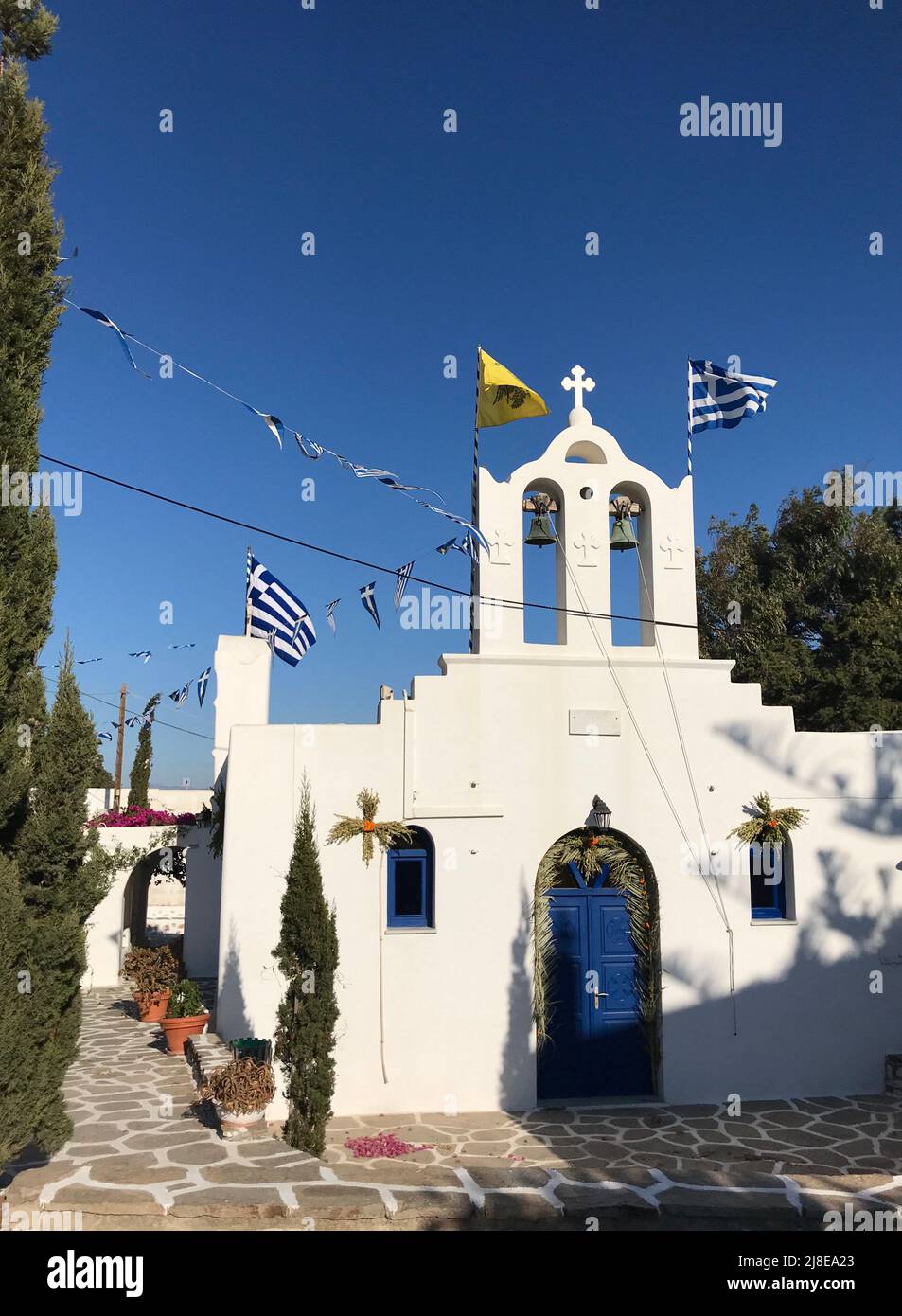 Holy Church οf Saint John the Theologian, in Paros Stock Photo