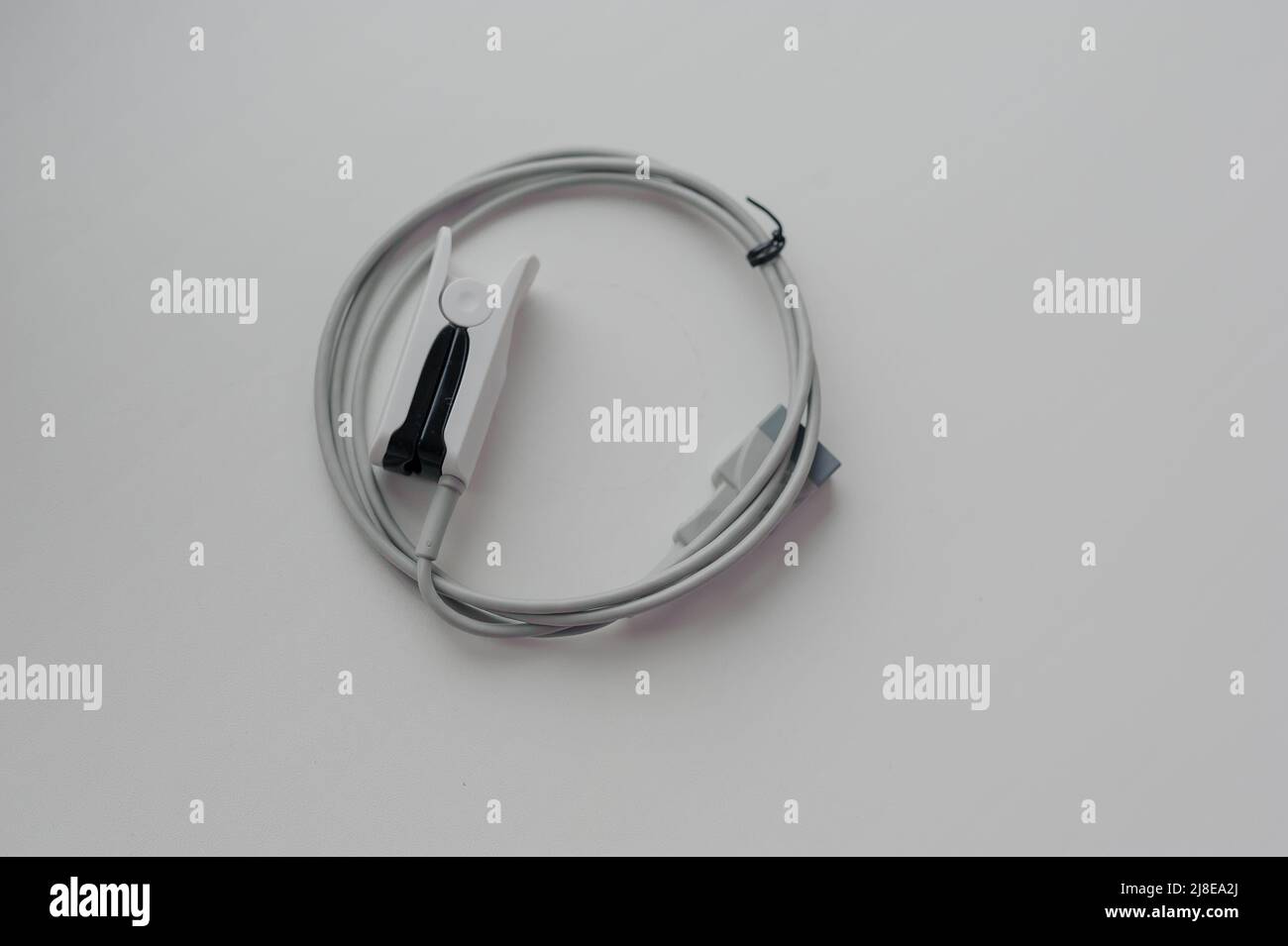 Pulse oximeter on a white background. Medical monitoring and diagnostic