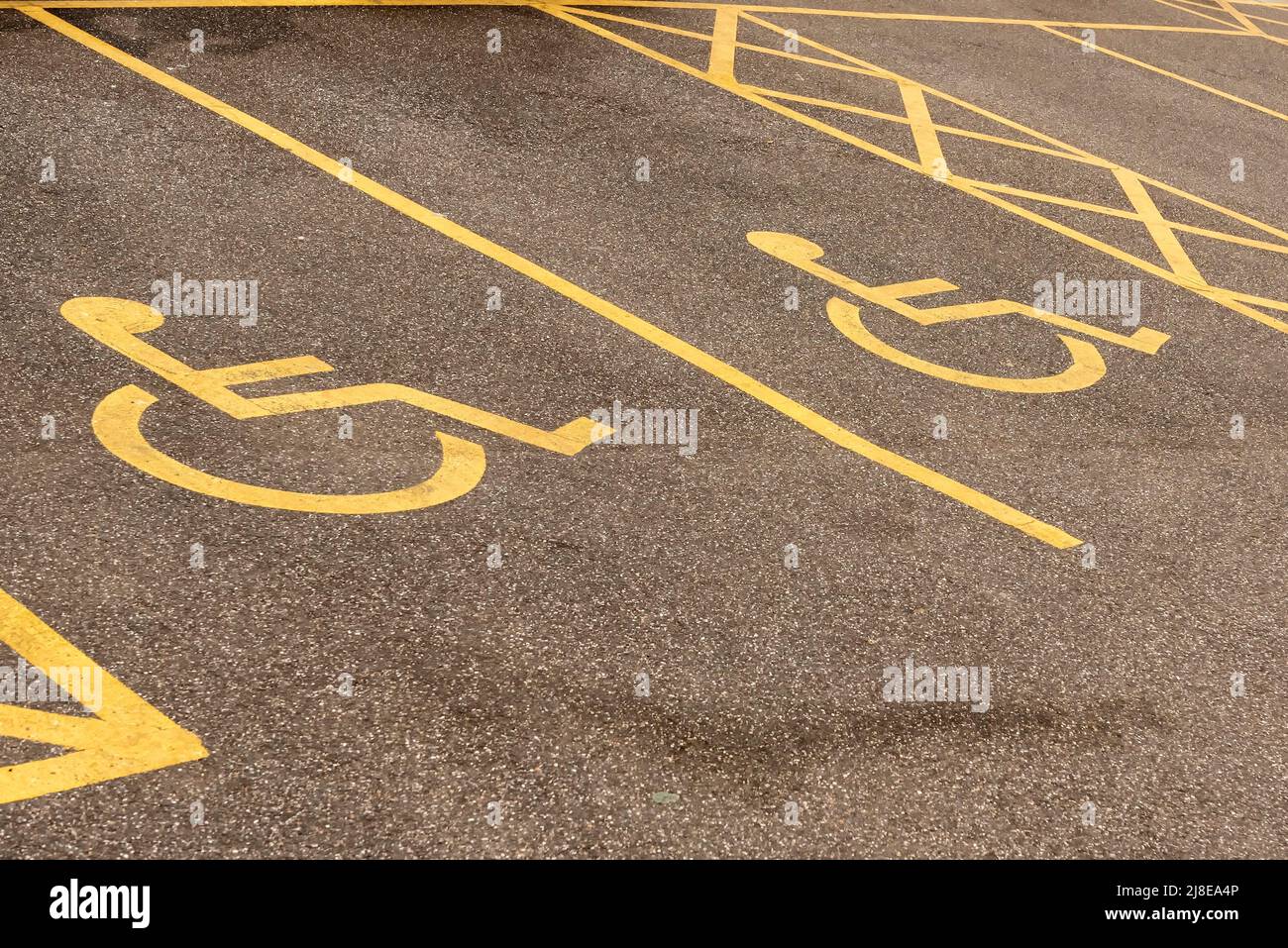 Disabled parking spaces Stock Photo