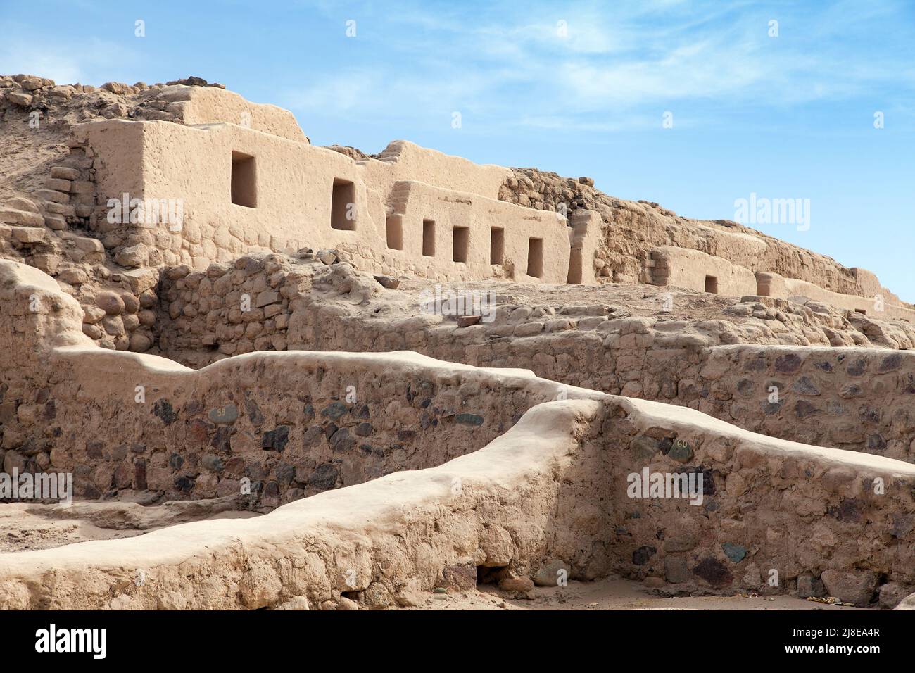 Nazca Ruiins Los Paredones - historic ruins of incan castle in Nazca or Nazca town ...