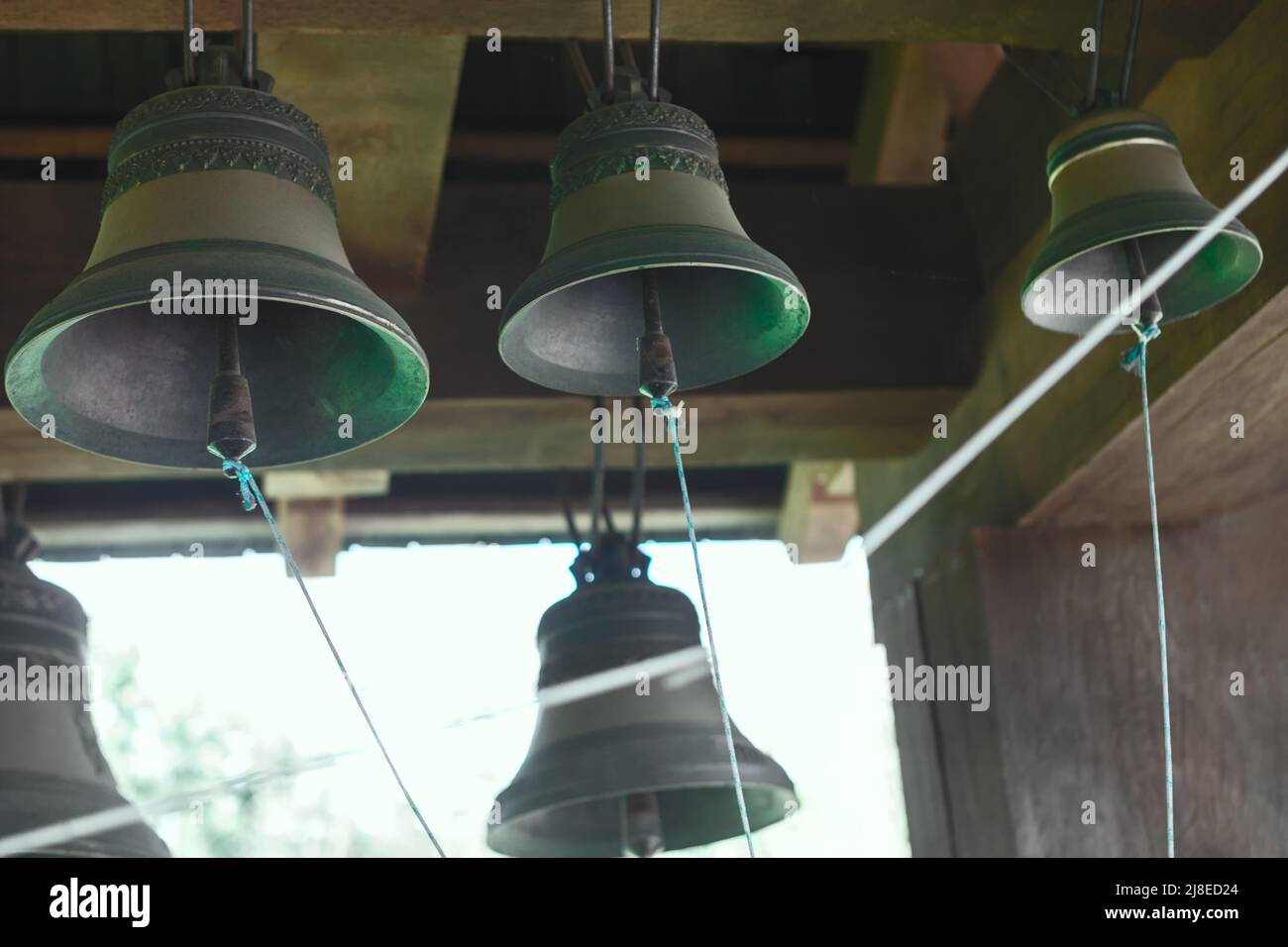 Church bell ropes ringing hi-res stock photography and images - Alamy