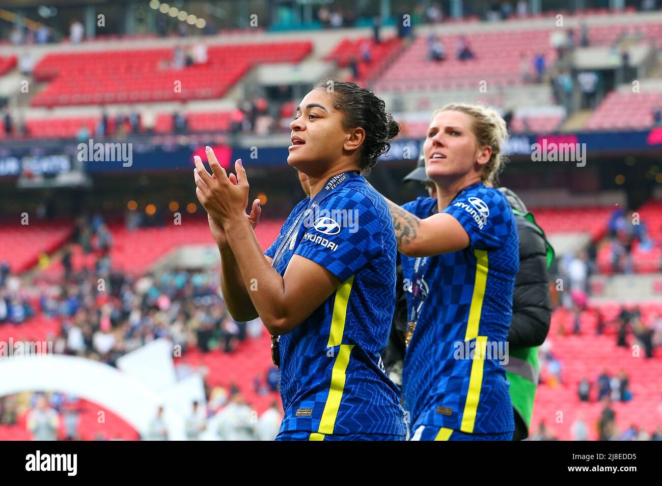 London, UK. 15th May 2022 ; Wembley Stadium, London England; Womens  FA Cup Final, Chelsea Women versus Manchester City Women: Chelsea players celebrate Credit: Action Plus Sports Images/Alamy Live News Stock Photo