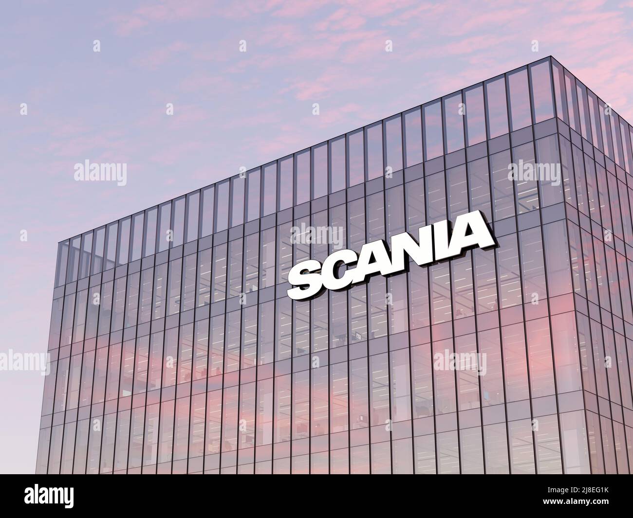 Malmö, Sweden. May 2, 2022. Editorial Use Only, 3D CGI. Scania AB