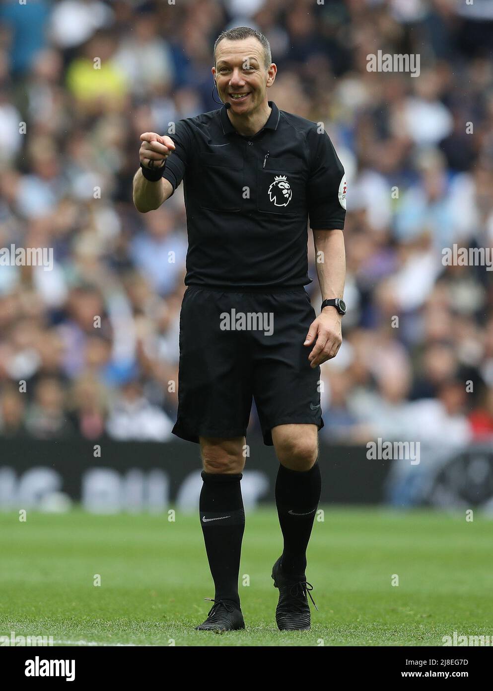London, England, 15th May 2022. Referee Kevin Friend during the Premier League match at the Tottenham Hotspur Stadium, London. Picture credit should read: Paul Terry / Sportimage Credit: Sportimage/Alamy Live News Stock Photo