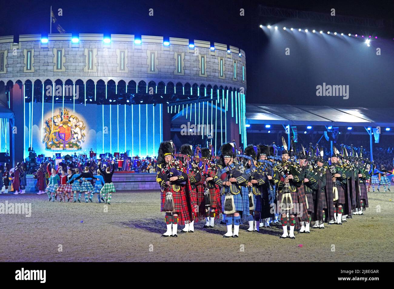 A Gallop Through History Platinum Jubilee Celebration At The Royal Windsor Horse Show At Windsor Castle Picture Date Sunday May 15 22 Stock Photo Alamy
