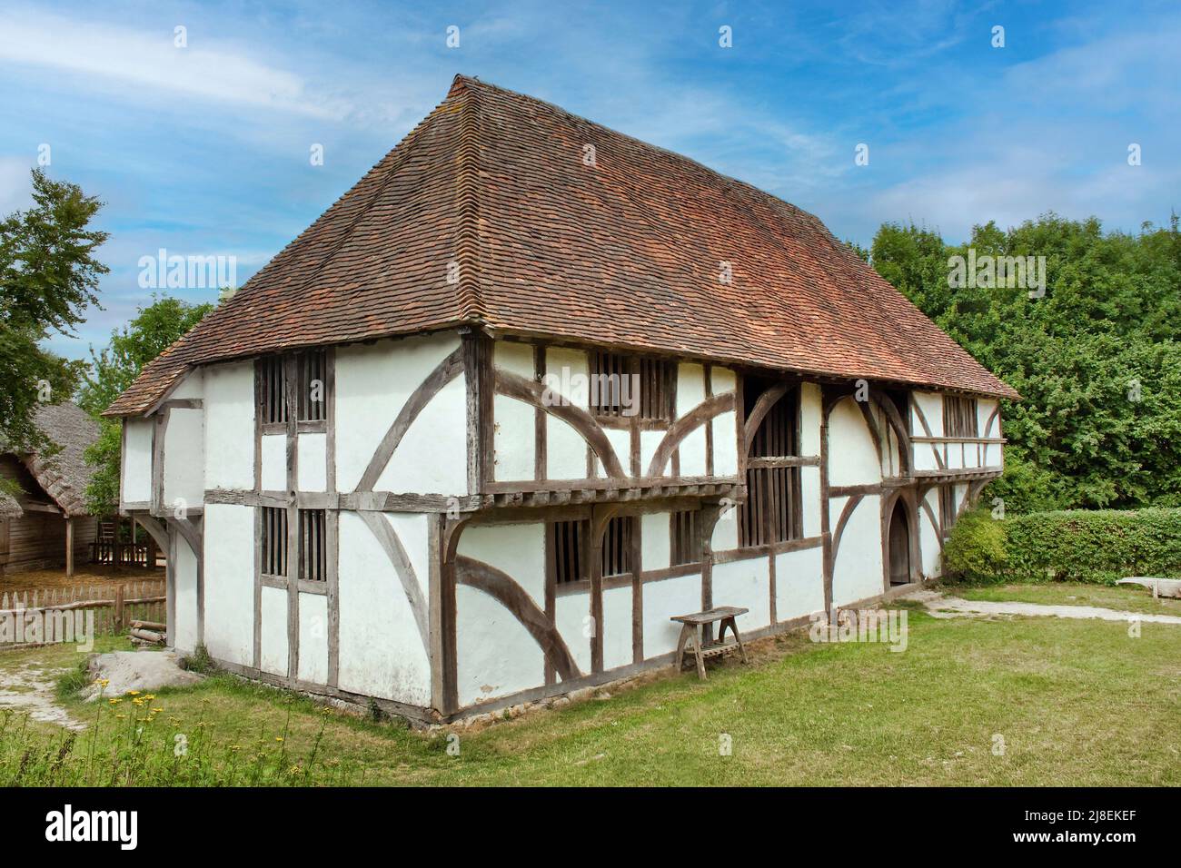 Bayleaf Farmhouse, The Weald and Downland Living Museum (formerly known as the Weald and Downland Open Air Museum until January 2017) is an open-air m Stock Photo