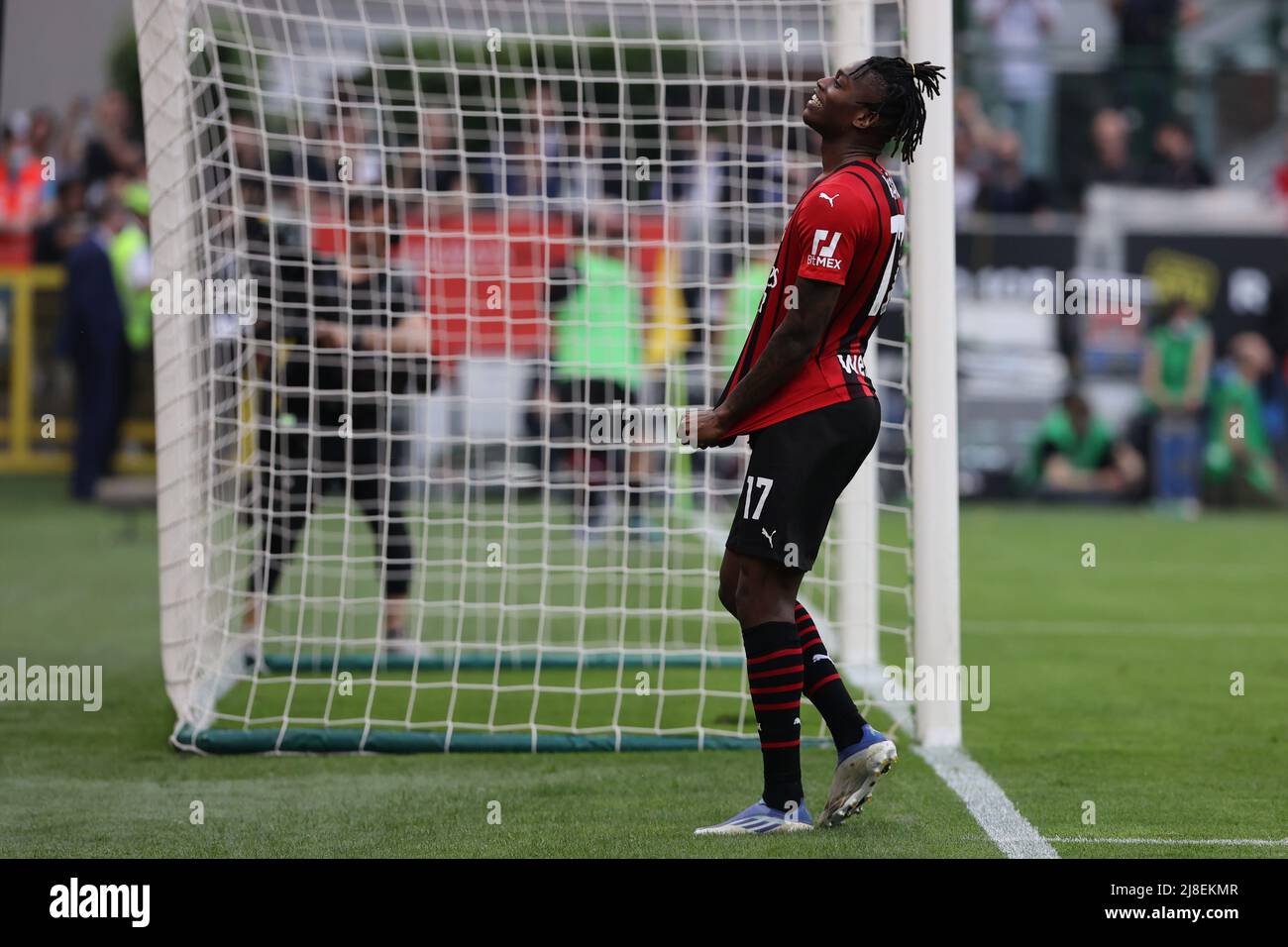 Rafael Leao of AC Milan celebrates after scoring a goal during the ...