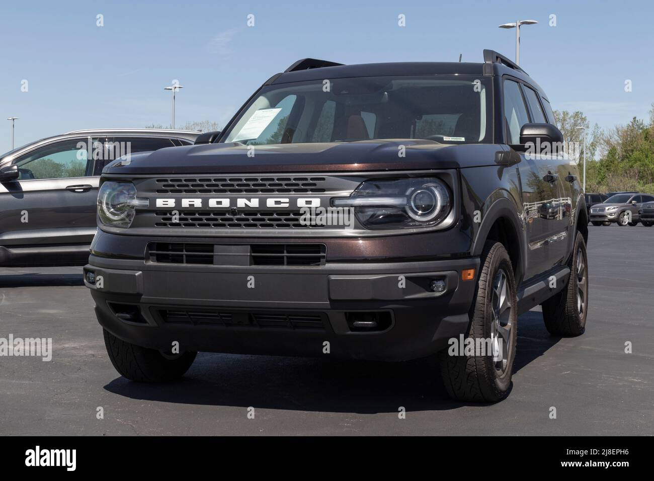 Kendallville Circa May 2022 Used Ford Bronco display at a dealership