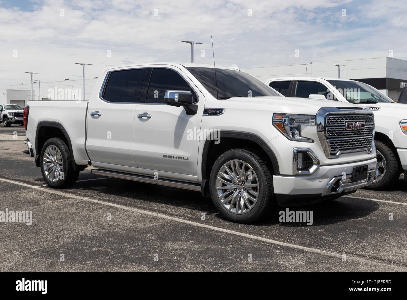 Fishers Circa May 2022 Used GMC Sierra Denali pickup display. With