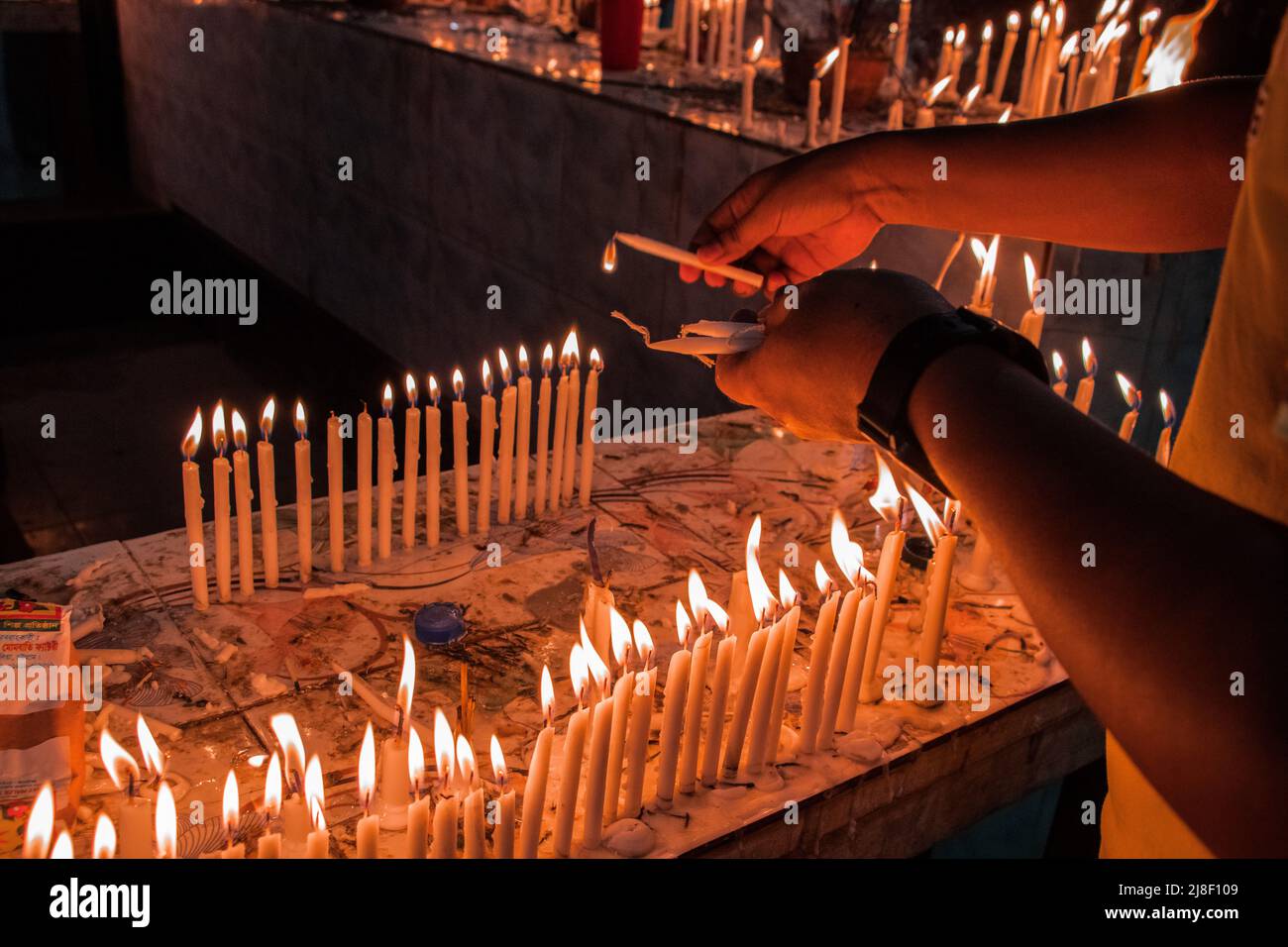 Buddha Purnima, the biggest religious festival of the Buddhist community after two years of Covid-induced restrictions. Buddha followers are celebrati Stock Photo
