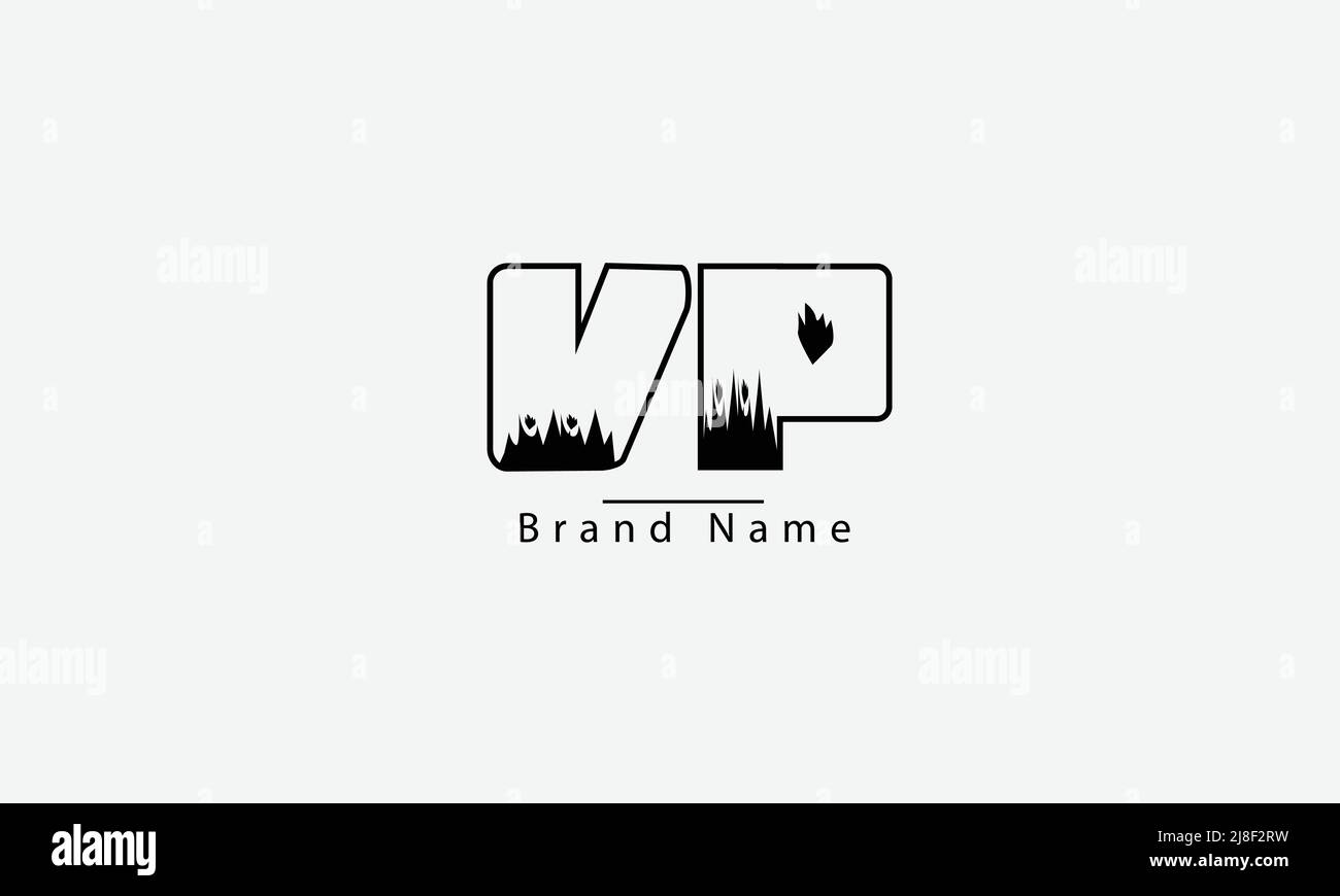 Alphabet letters Initials Monogram logo VP PV V P Stock Vector