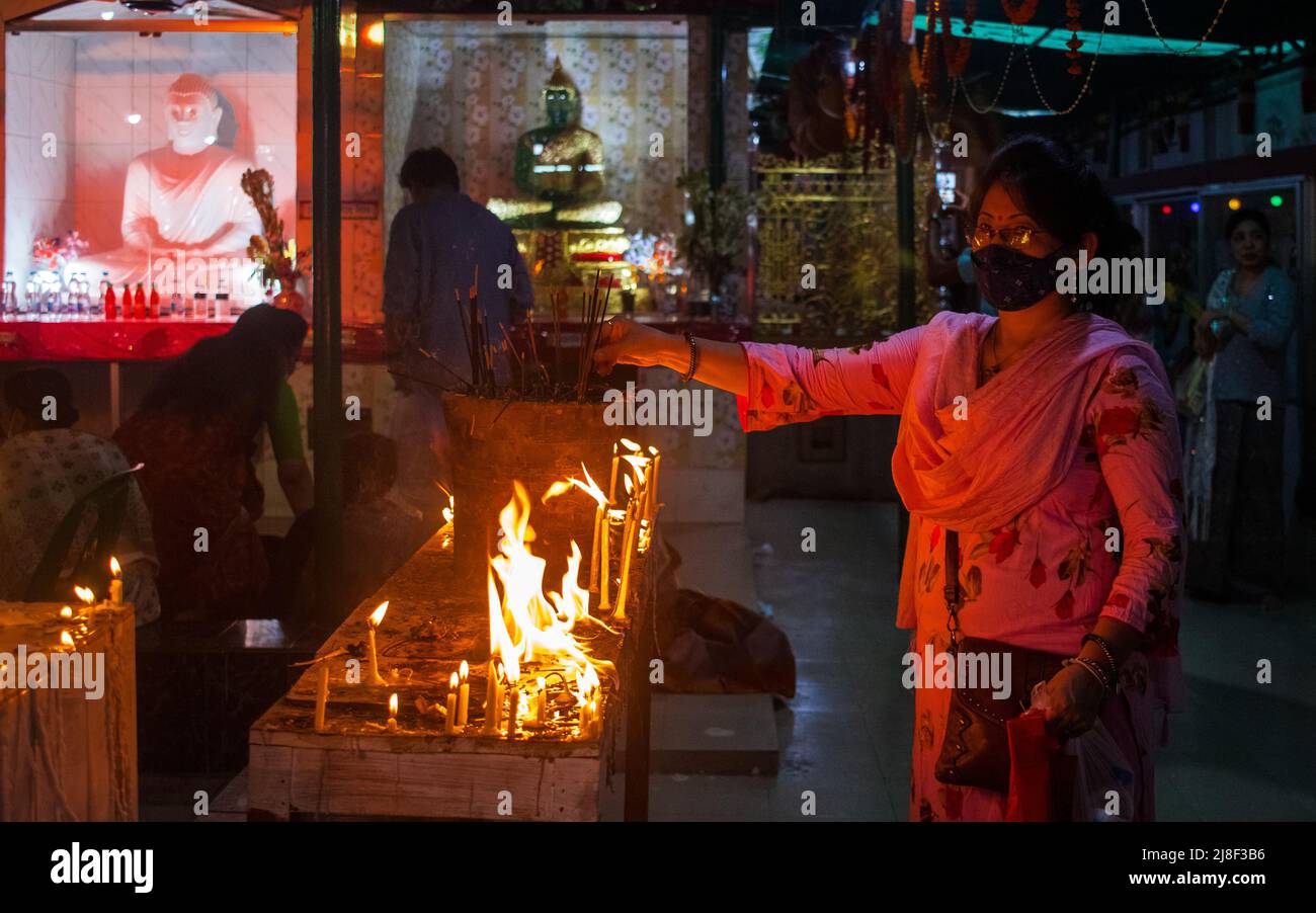 Buddha Purnima, the biggest religious festival of the Buddhist community after two years of Covid-induced restrictions. Buddha followers are celebrati Stock Photo