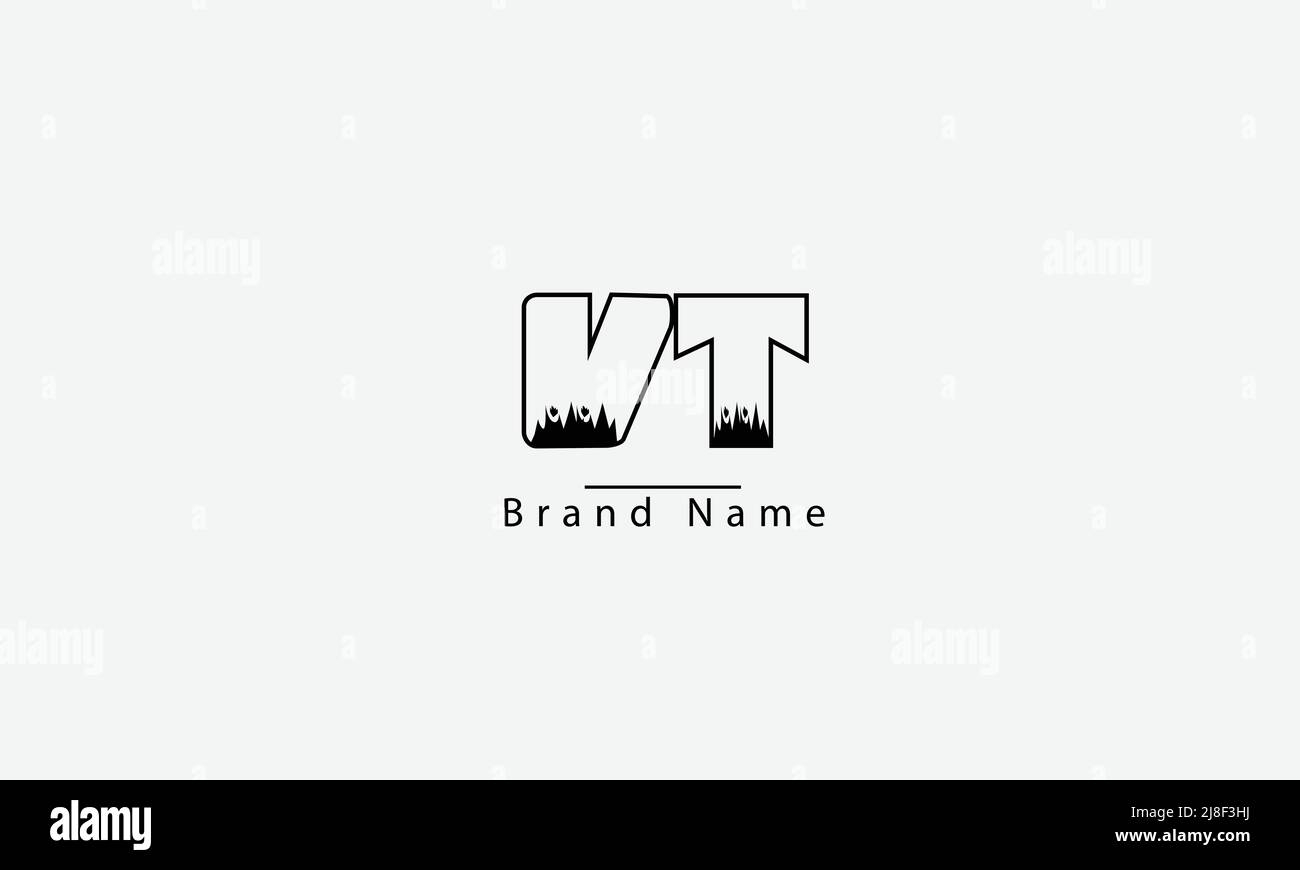 Alphabet letters Initials Monogram logo VT TV V T Stock Vector
