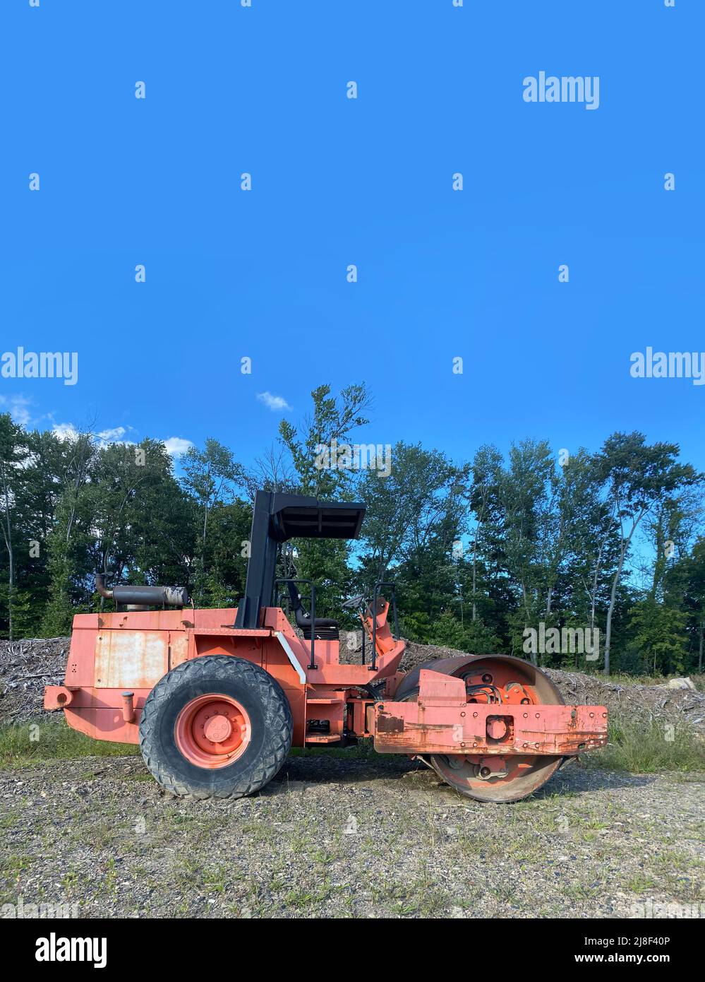 Big induartrial soil heavey roller to compress rock and dirt Stock ...