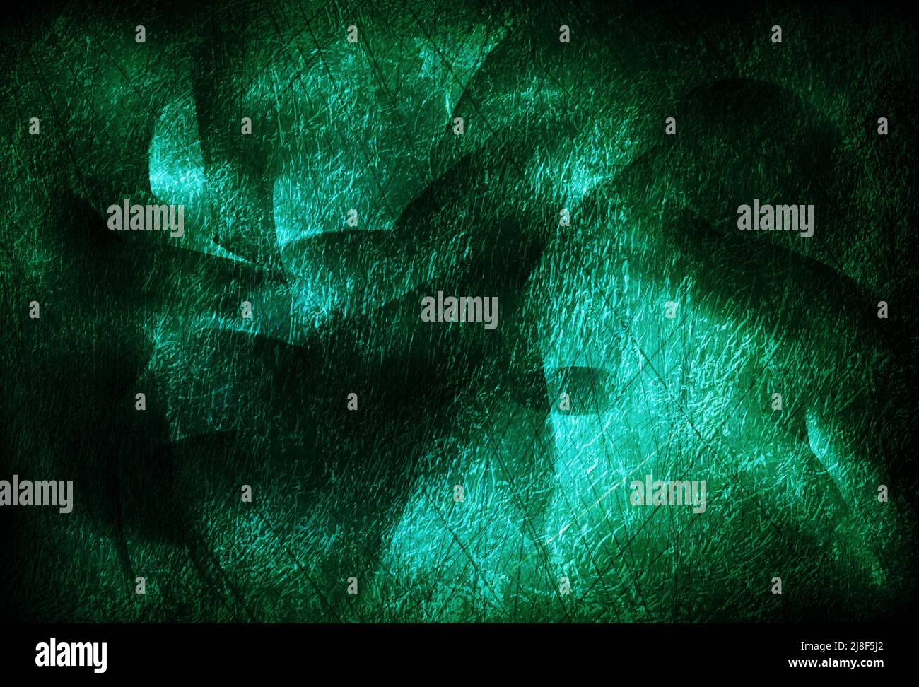 Green storm. Abstract background in green tones on the marine theme. Illustration Stock Photo