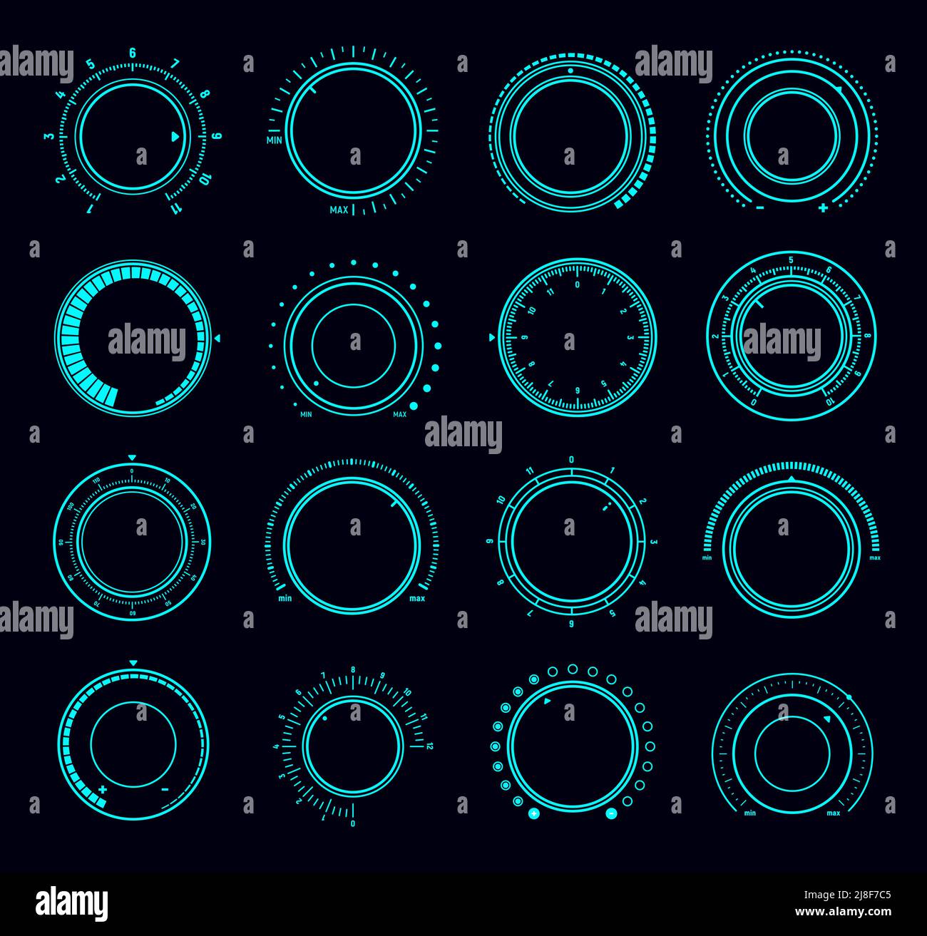 Volume round knob switch dials and music sound control interface