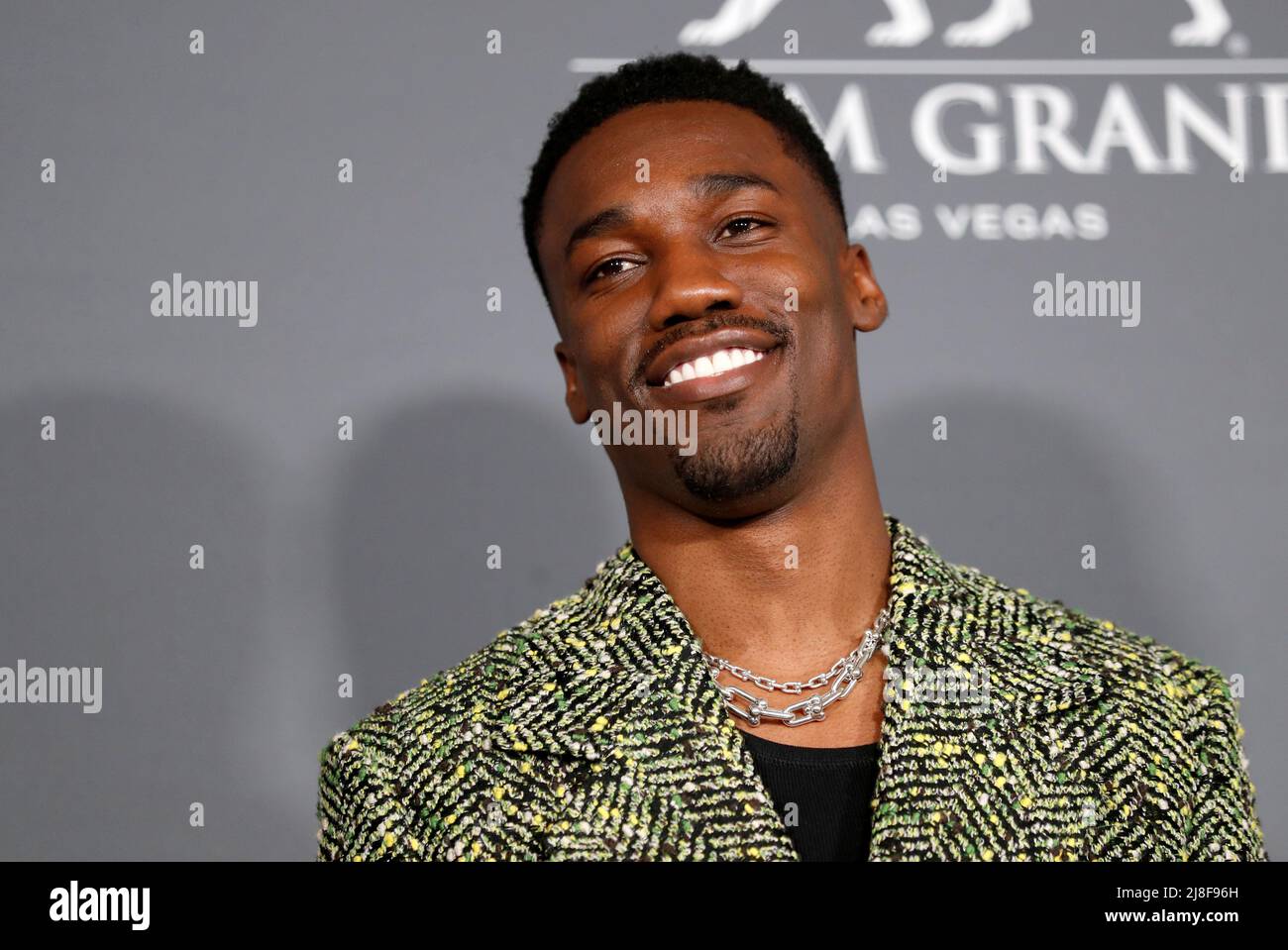 Giveon poses in the photo room during the Billboard Music Awards in Las Vegas, Nevada U.S. May 15, 2022. REUTERS/Steve Marcus Stock Photo