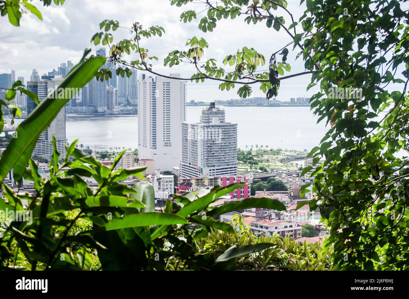 Panama City as seen from the Ancon Hill Stock Photo