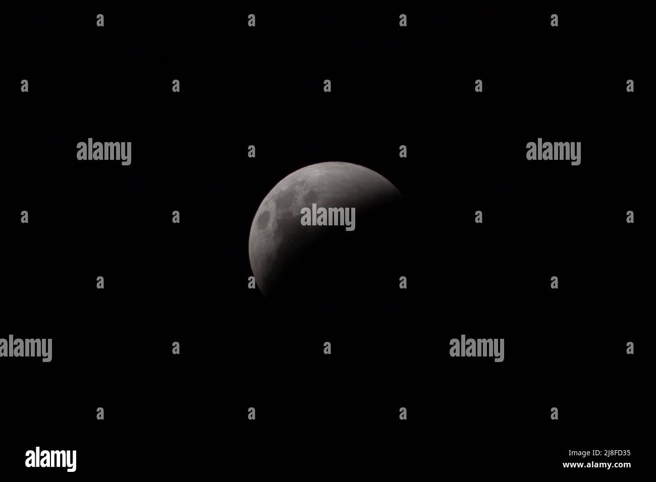 The earth moved across the suns path eclipsing the moon during the