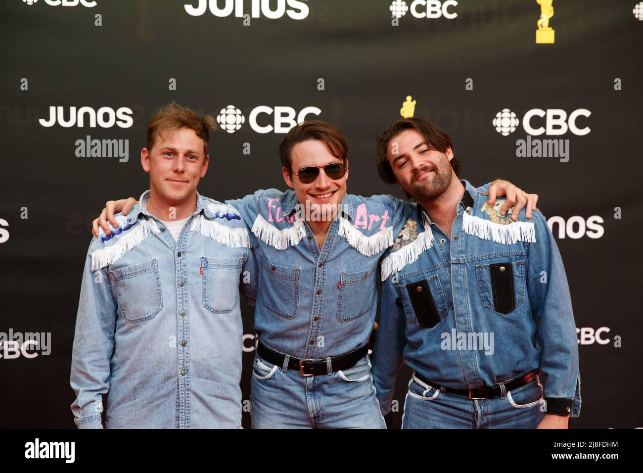 Rock trio The Dirty Nil on the Red Carpet at the 2022 Juno Awards in Toronto, CANADA Stock Photo
