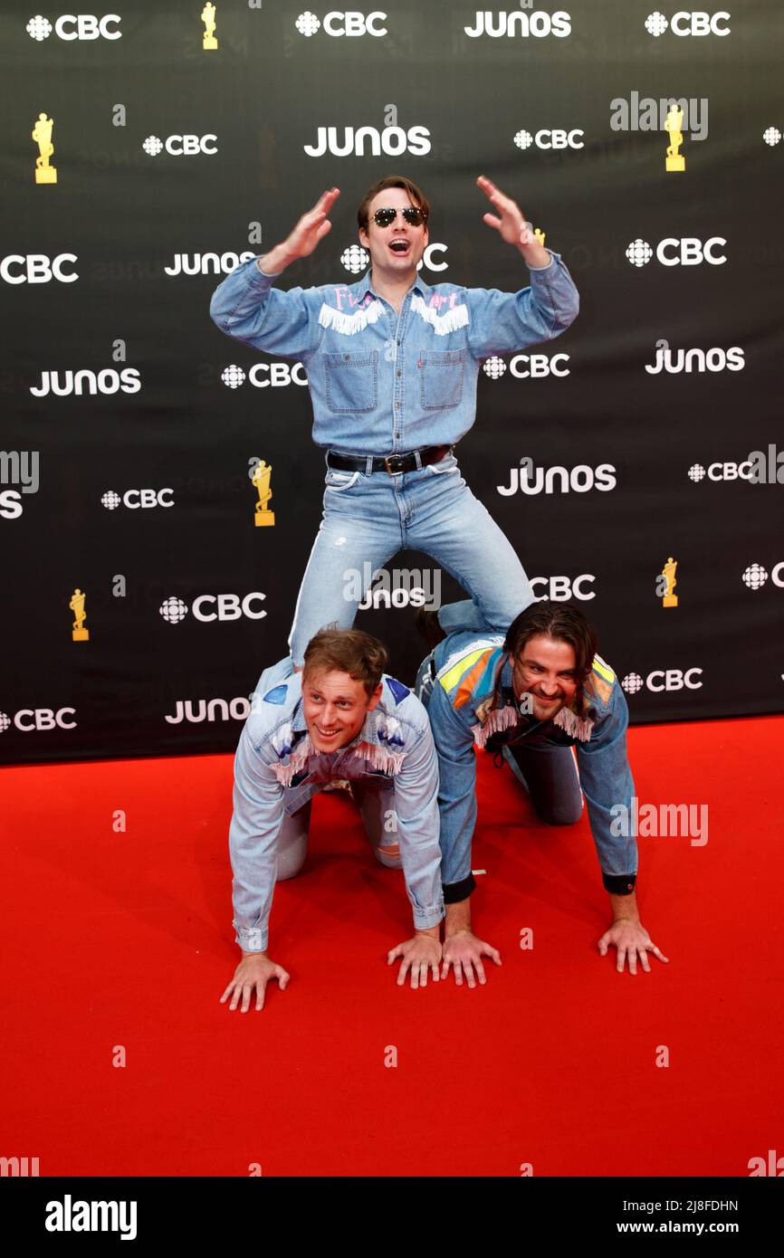 Rock trio The Dirty Nil on the Red Carpet at the 2022 Juno Awards in Toronto, CANADA Stock Photo