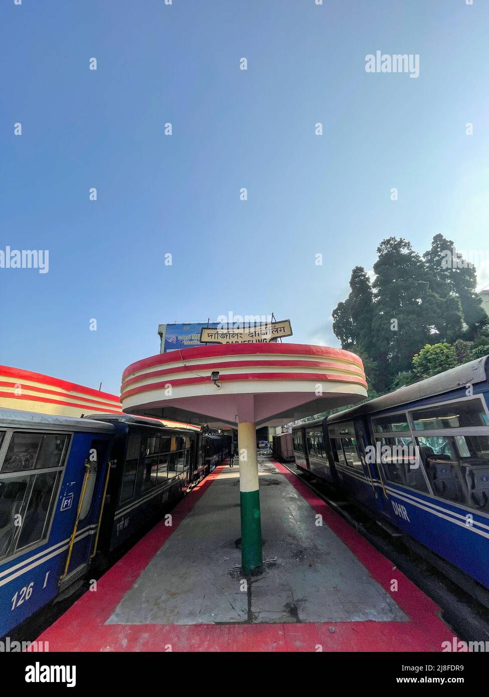 Darjeeling hill toy train and station in Himalaya West Bengal India Stock Photo Alamy
