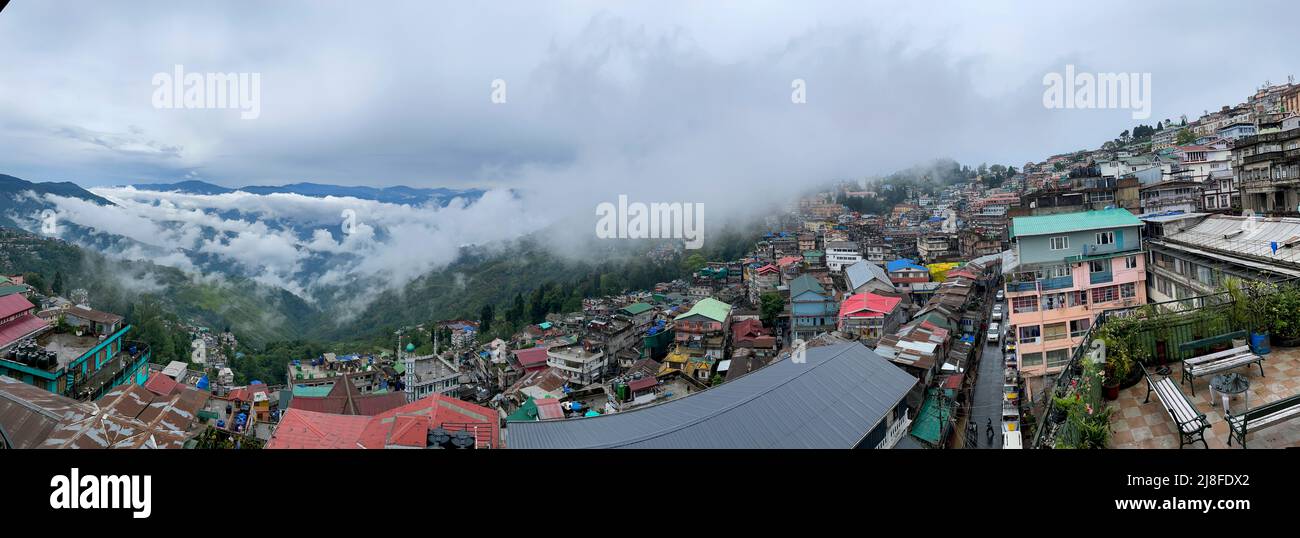 Darjeeling hills Himalaya Panoroma West Bengal India Stock Photo