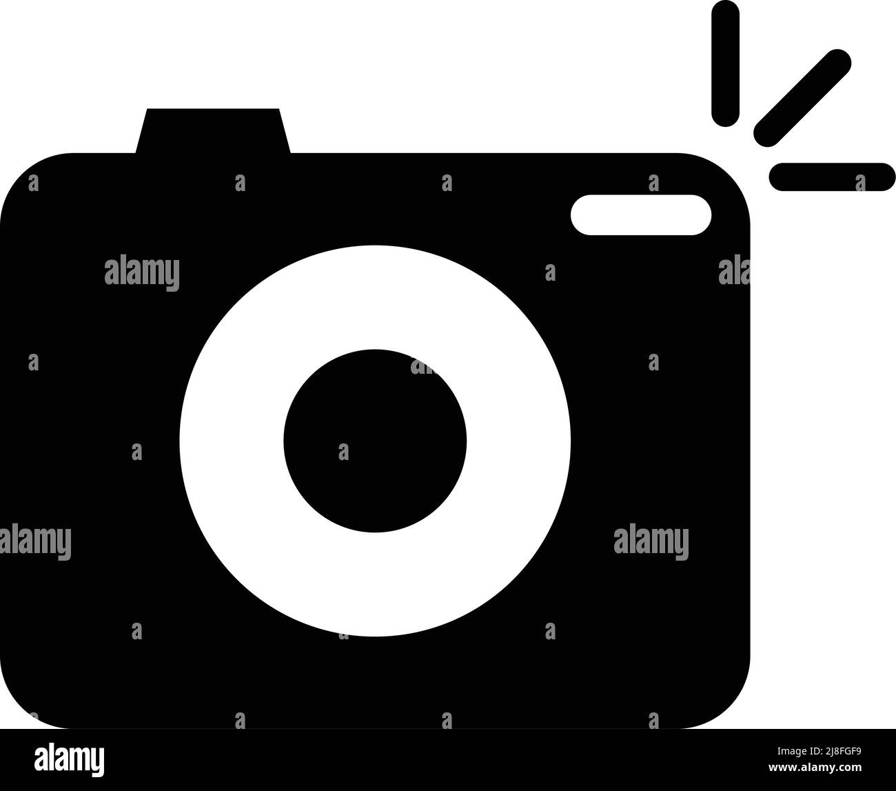 Camera icon during shooting. Editable vector. Stock Vector