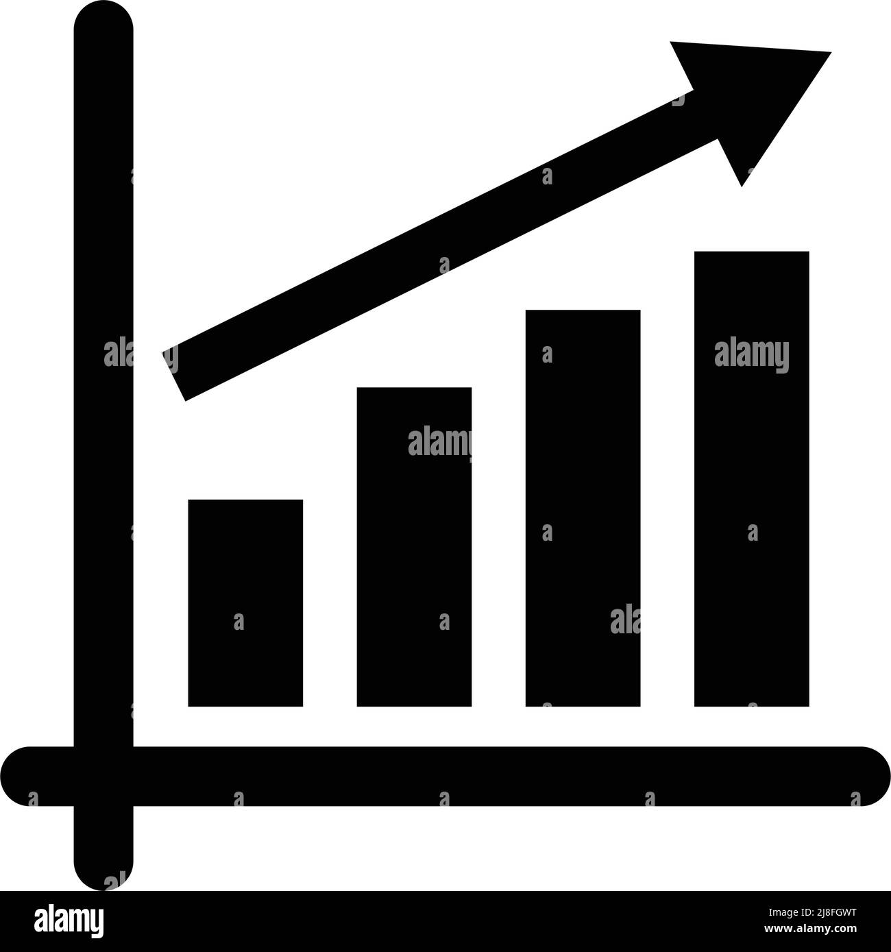 Graph icon of a rising silhouette. Editable vector. Stock Vector