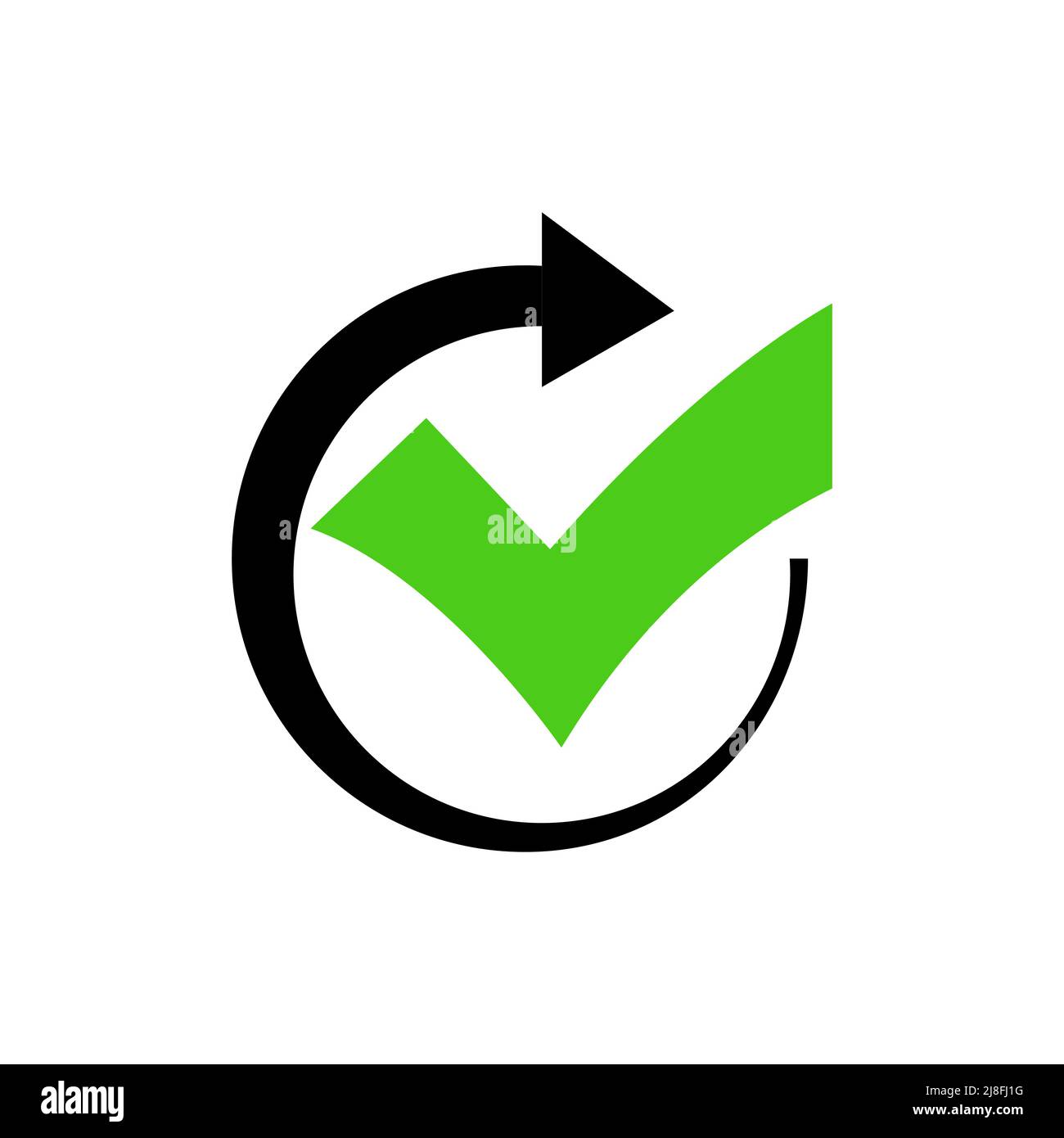 Illustration of a green check mark isolated on a white background Stock ...