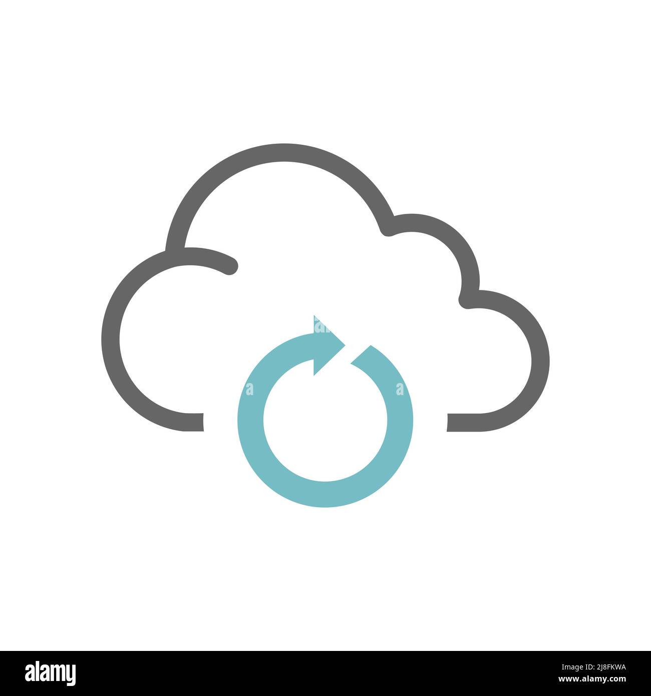 Cloud and loop arrow circle vector icon. Reload, loading filled symbol. Stock Vector