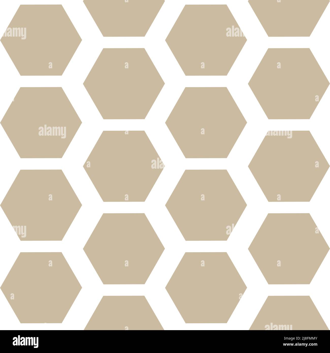 Abstract geometric seamless pattern beige hexagon honeycomb vector ...